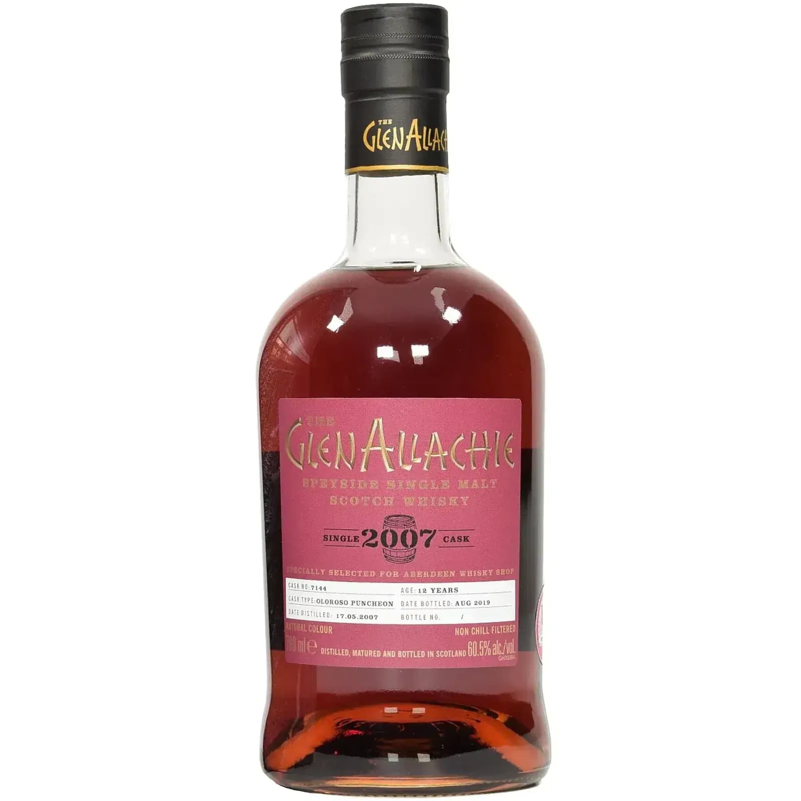 Glenallachie 12 Years Old 2007 Single Cask Cask Nr.7144