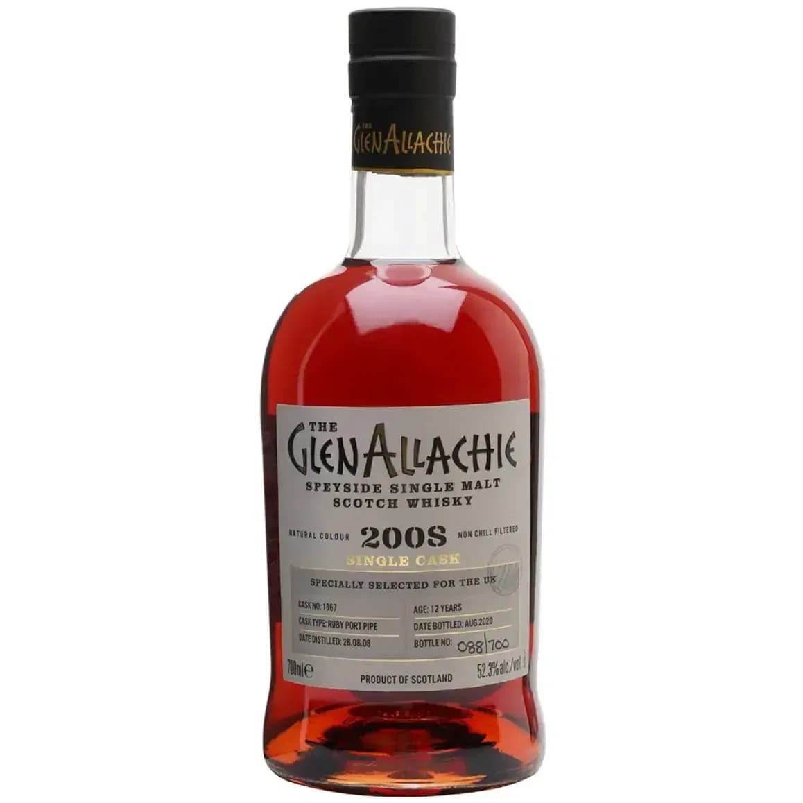 Glenallachie 12 Years Old 2008 Single Cask Cask Nr.1867