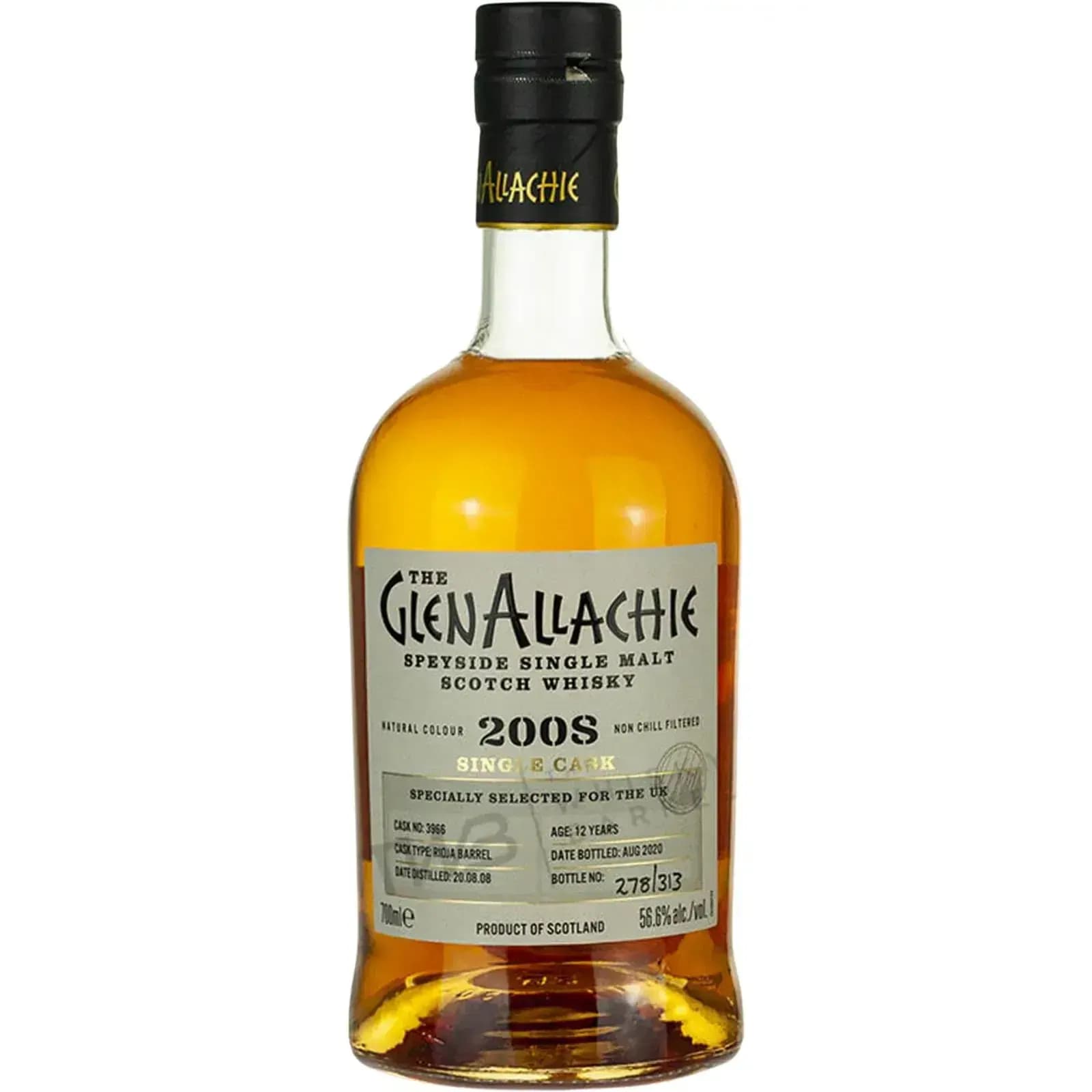 Glenallachie 12 Years Old 2008 Single Cask Cask Nr.3966