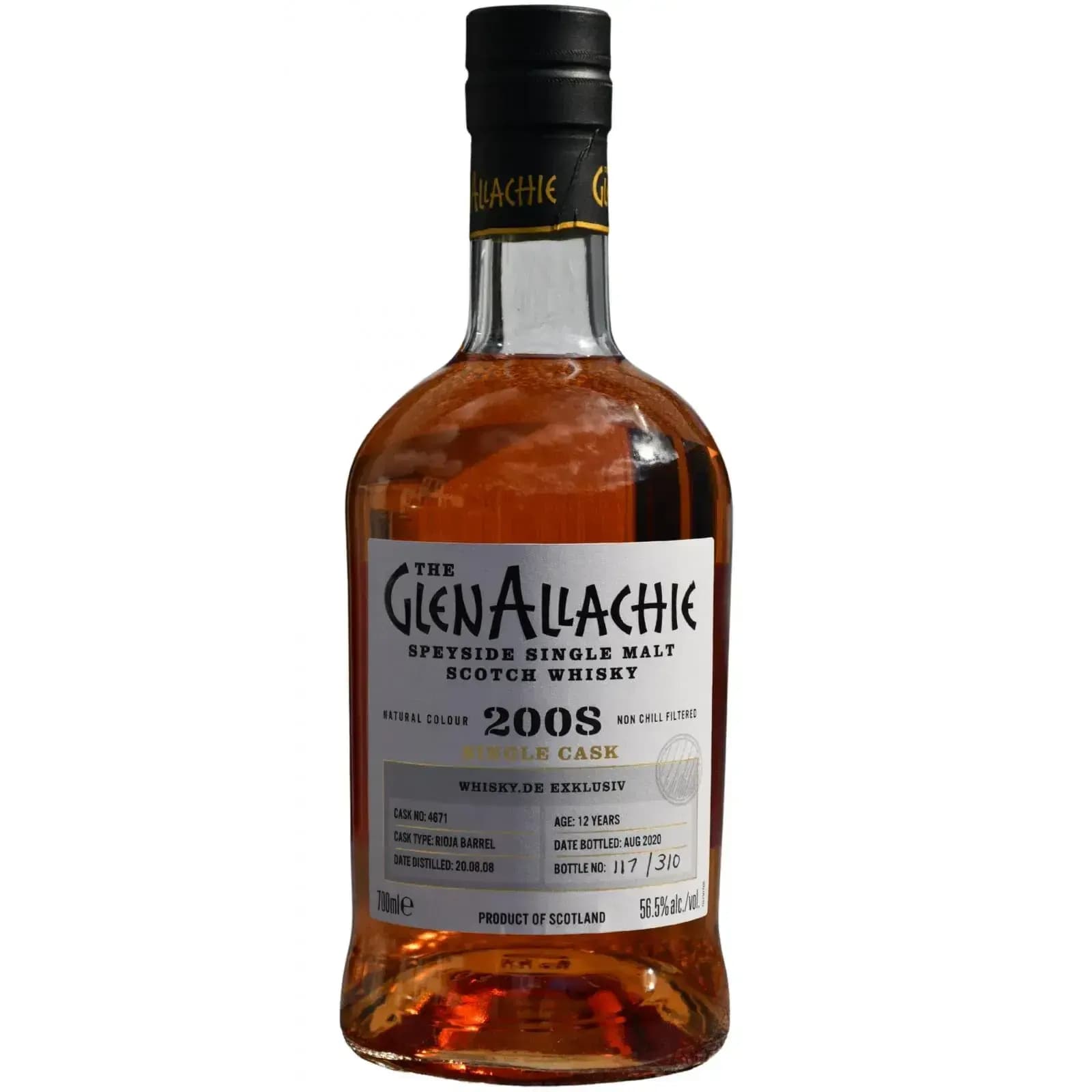 Glenallachie 12 Years Old 2008 Single Cask Cask Nr.4671