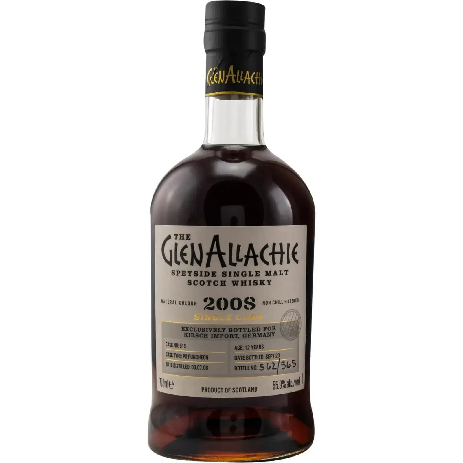 Glenallachie 12 Years Old 2008 Single Cask Cask Nr.515