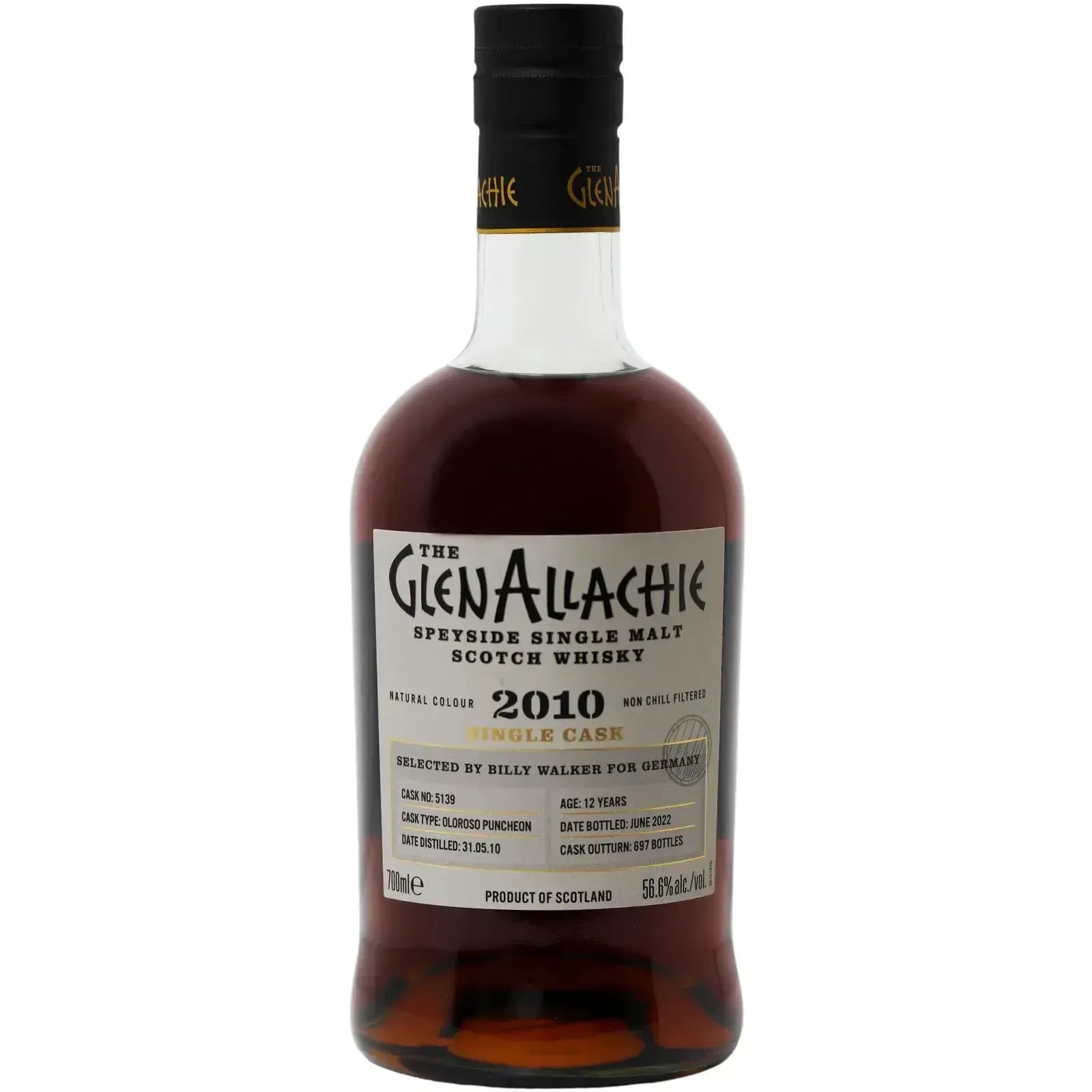 Glenallachie 12 Years Old 2010 Single Cask Cask Nr.5139
