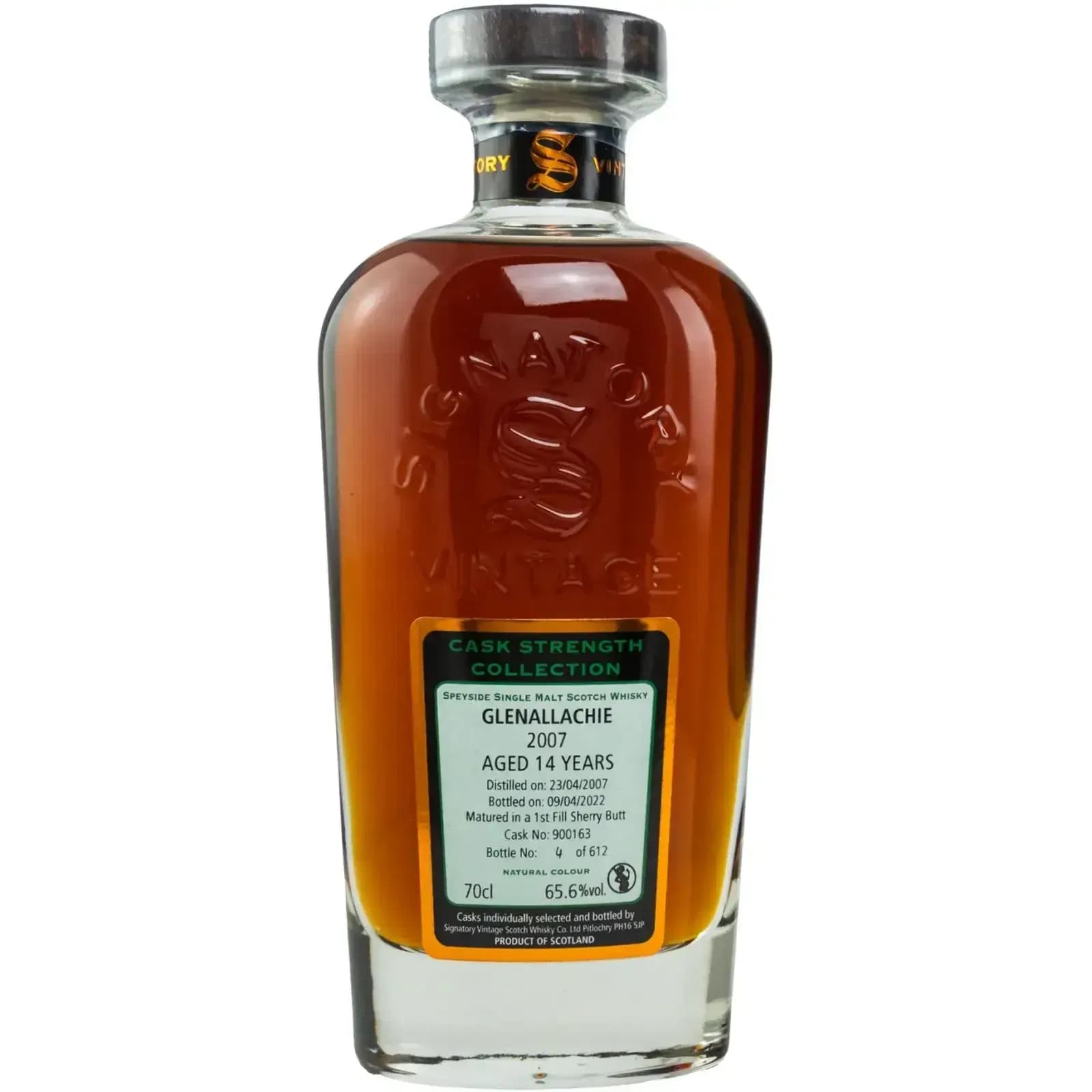 GlenAllachie 14 Years Old 2007 Cask Strength Collection Signatory Vintage 612
