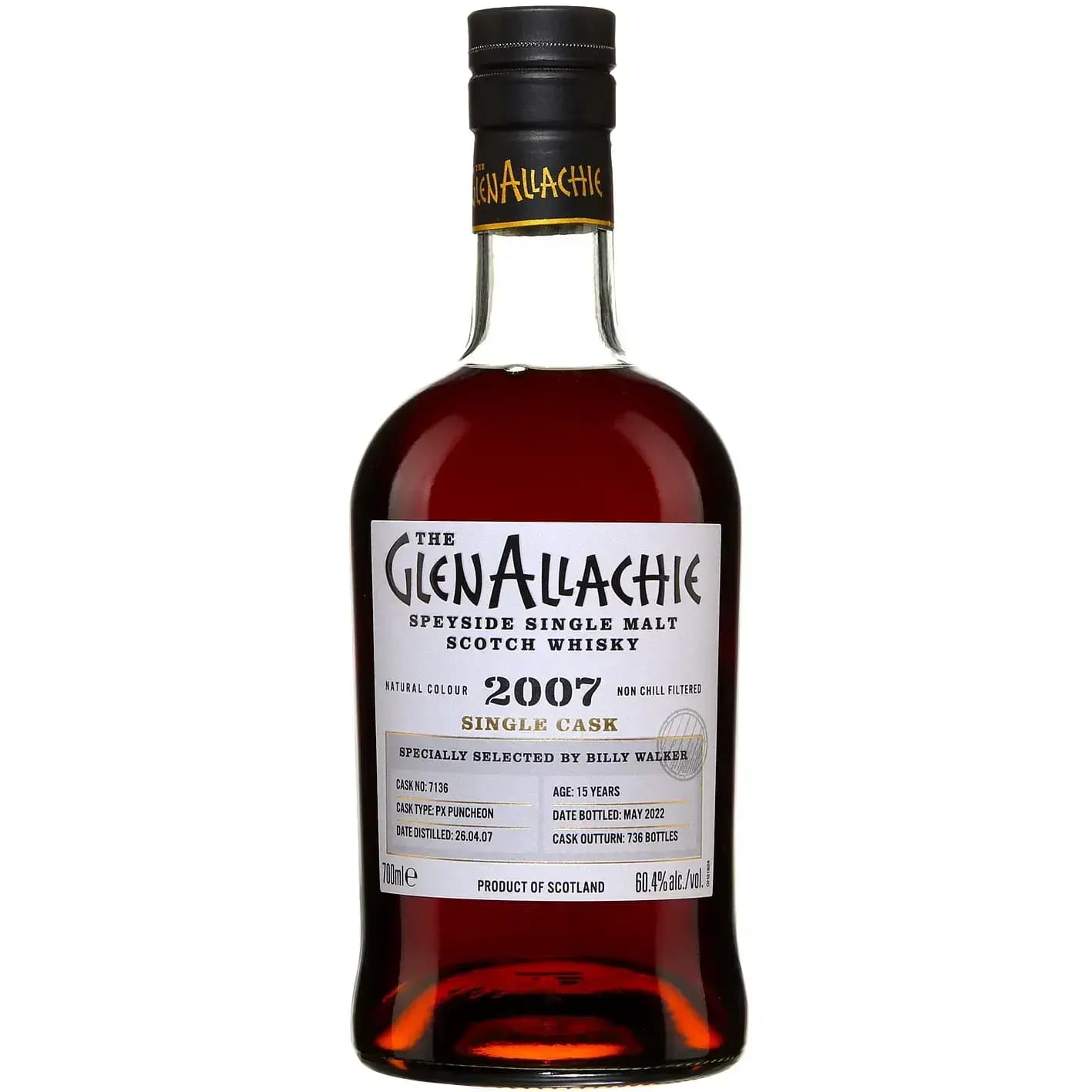 Glenallachie 15 Years Old 2007 Single Cask Cask Nr.7136