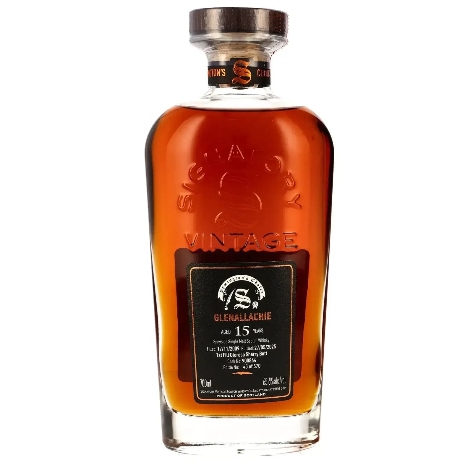 GlenAllachie 15 Years Old 2009 Cask Strength Collection Symingtons Choice Signatory Vintage #900864