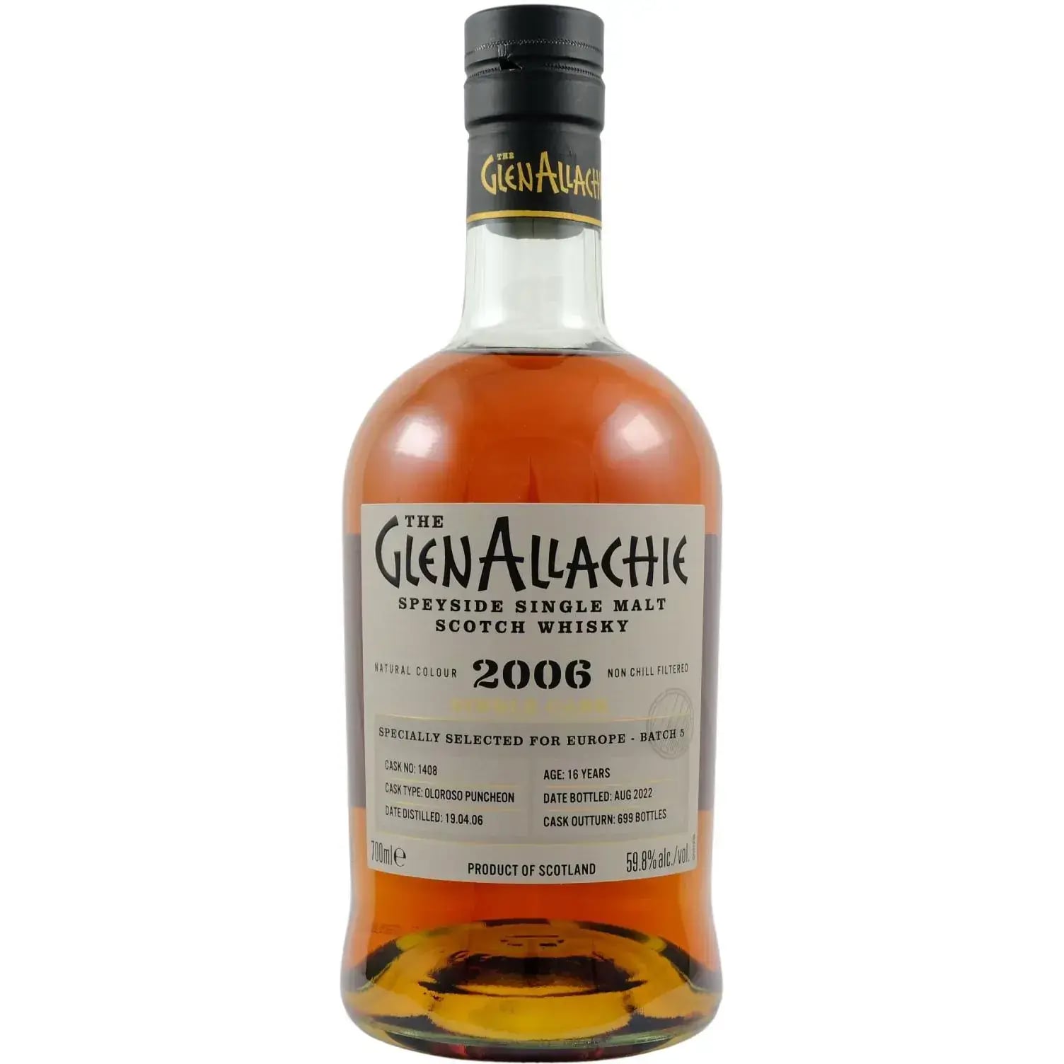 Glenallachie 16 Years Old 2006 Single Cask For Europe - Batch 5 Cask Nr.1408