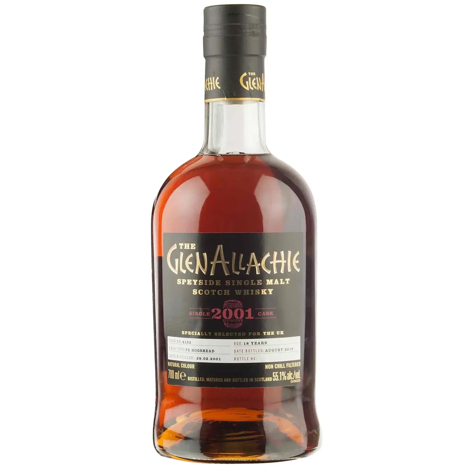 Glenallachie 18 Years Old 2001 Single Cask For Uk - Batch 2 Cask Nr.4152