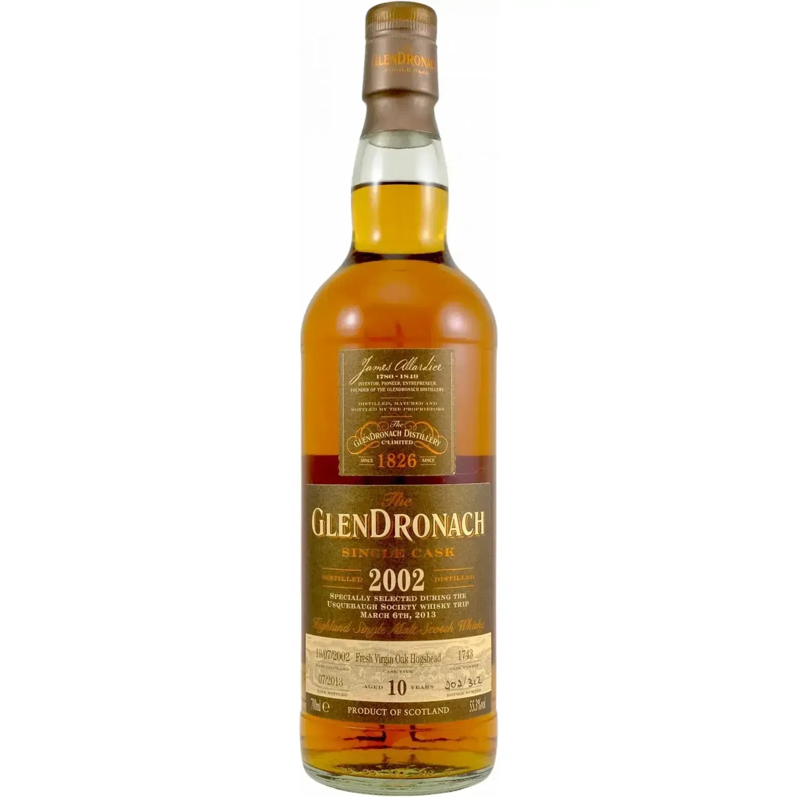 Glendronach 10 Years Old 2002 Single Cask Nr.1743