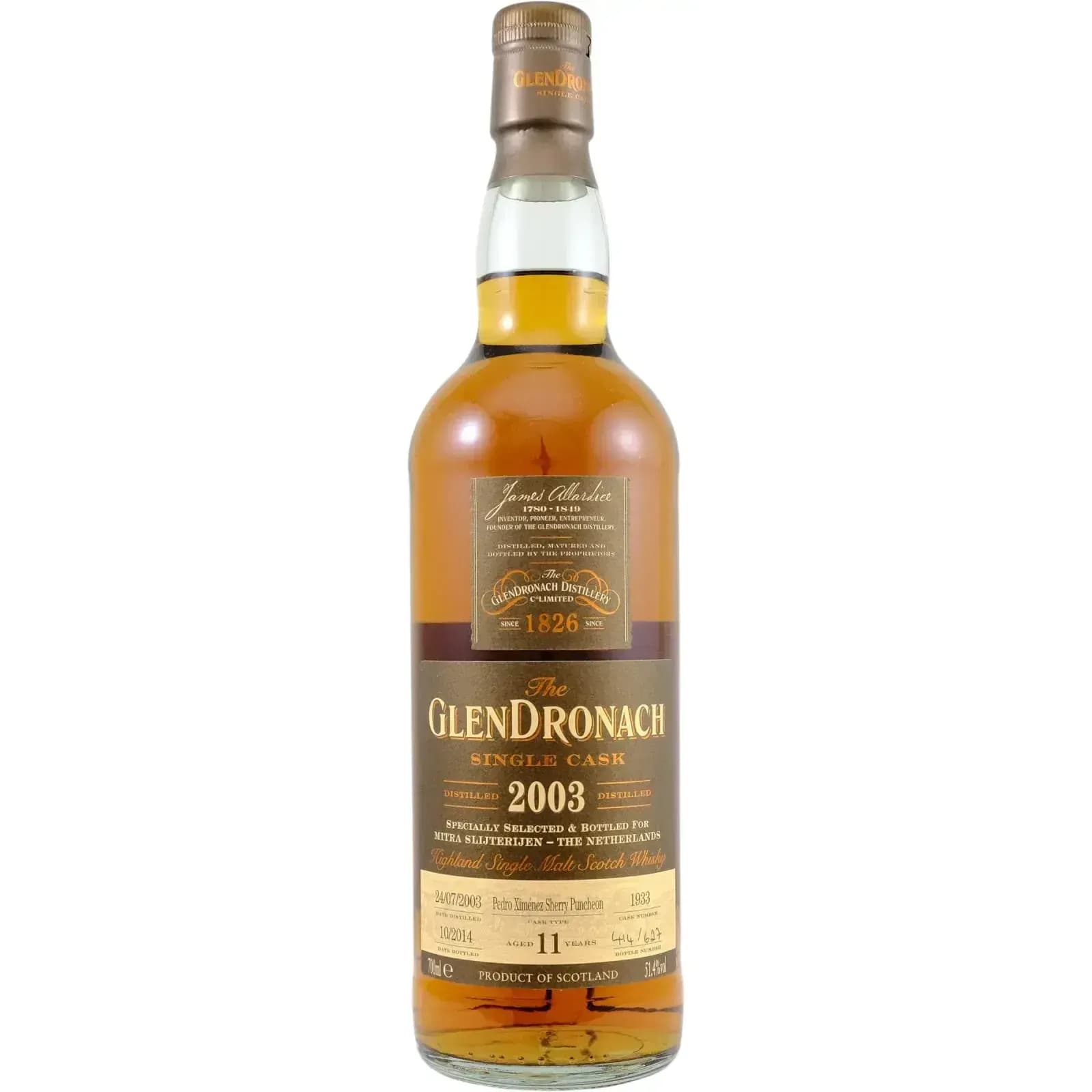 Glendronach 11 Years Old 2003 Single Cask Nr.1933