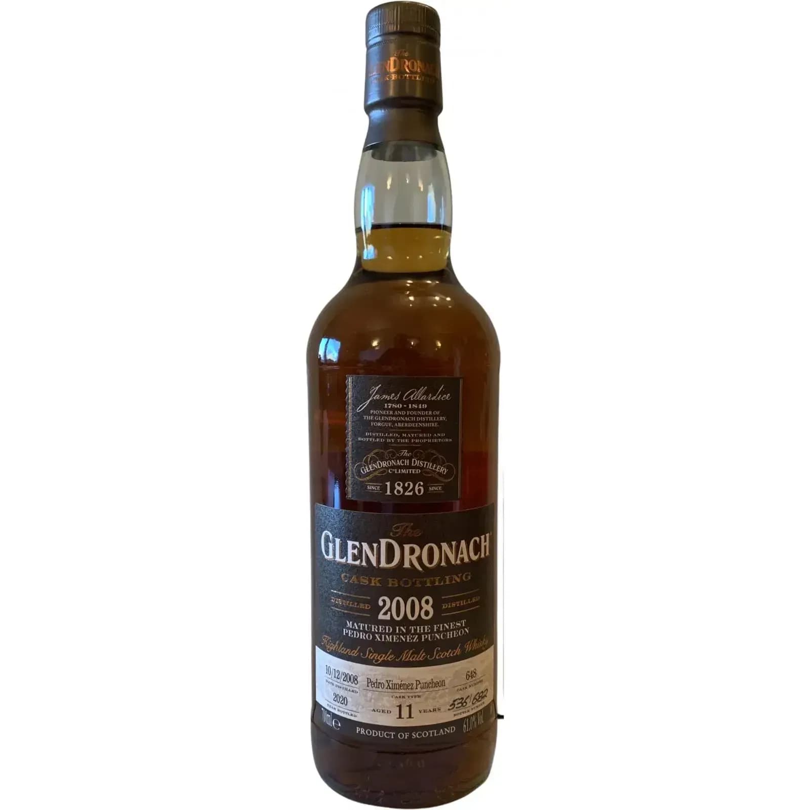 Glendronach 11 Years Old 2008 Cask Bottling - Batch 18 Cask Nr.648