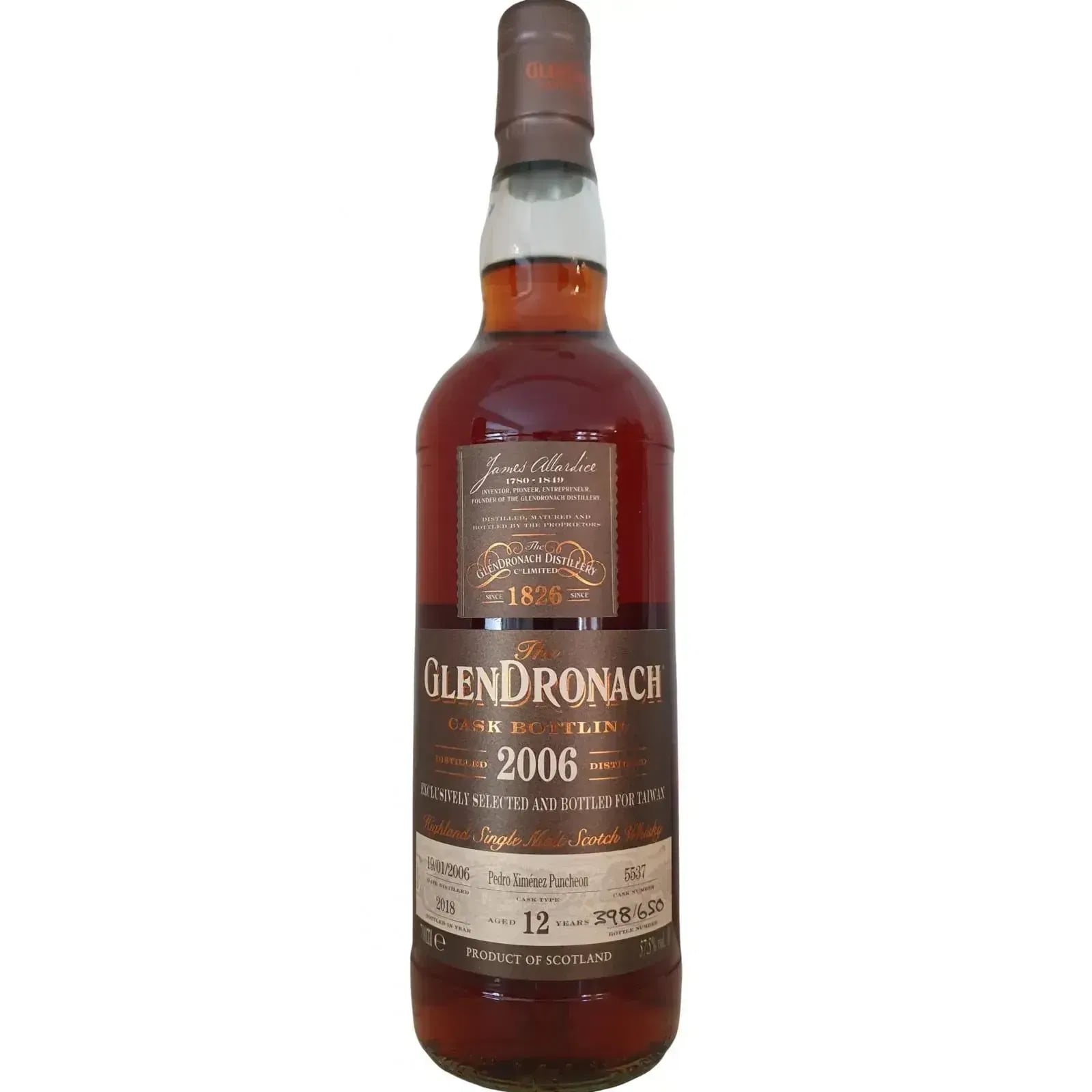 Glendronach 12 Years Old 2006 Cask Bottling Nr.5537