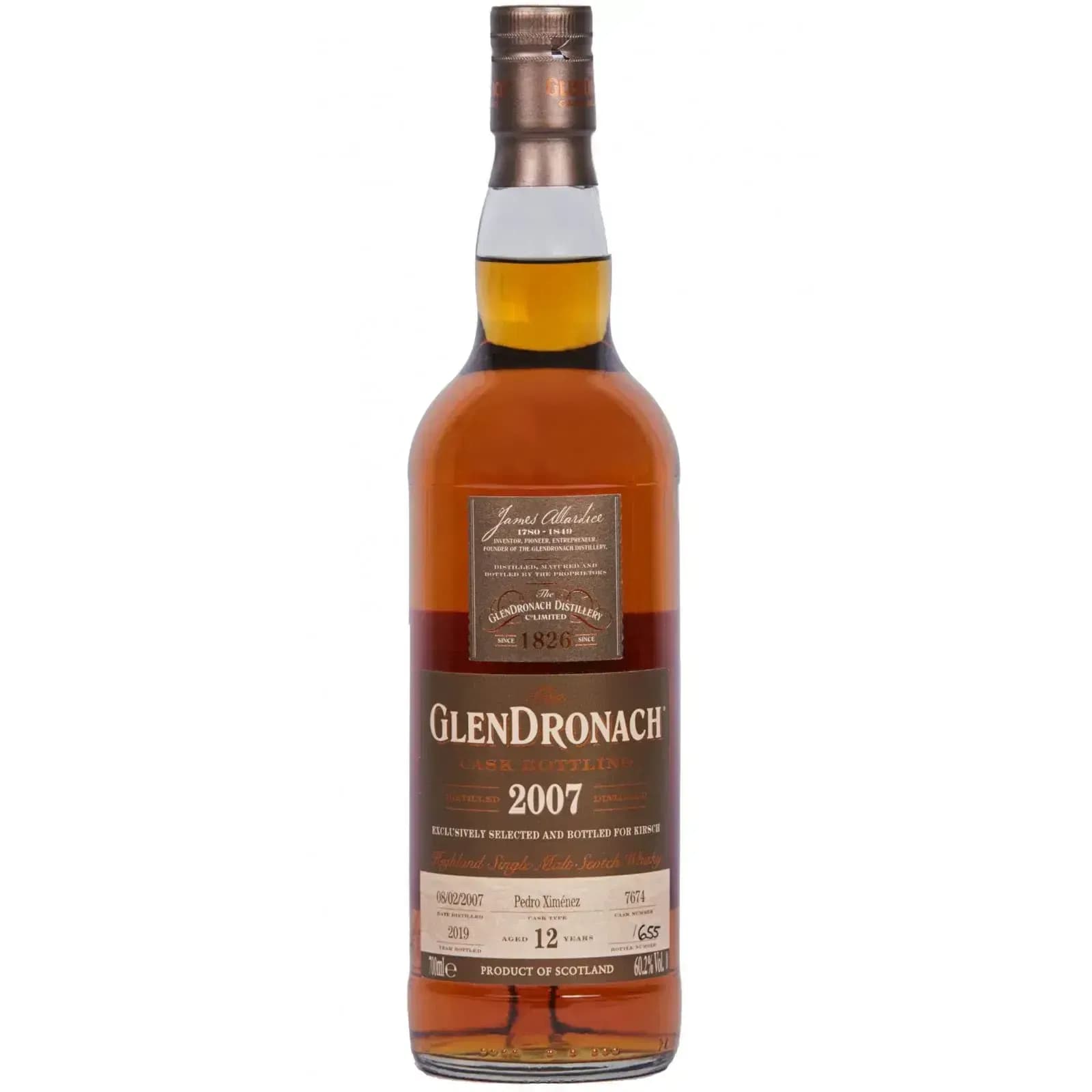 Glendronach 12 Years Old 2007 Cask Bottling Nr.7674
