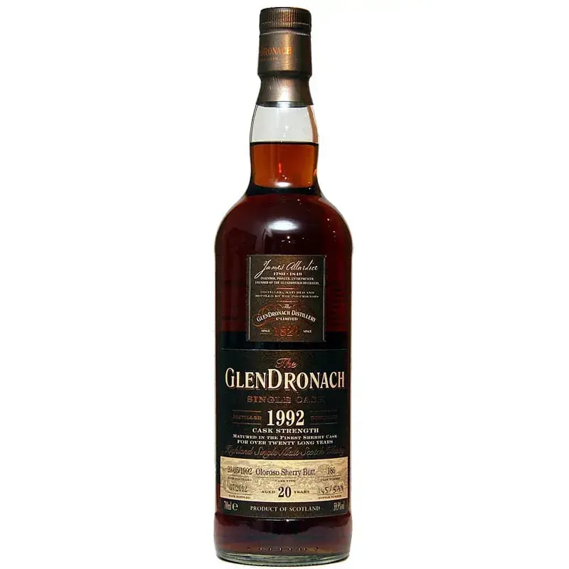 Glendronach 20 Years Old 1992 Single Cask Nr.186