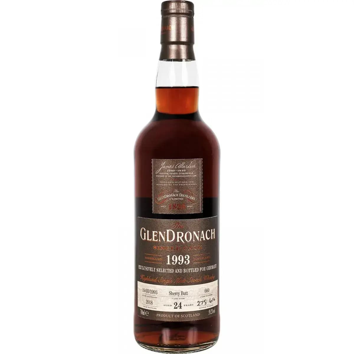 Glendronach 24 Years Old 1993 Single Cask Nr.660