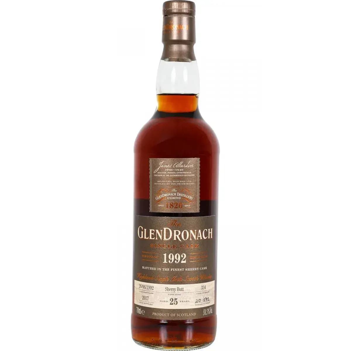 Glendronach 25 Years Old 1992 Single Cask - Batch 16 Nr.334
