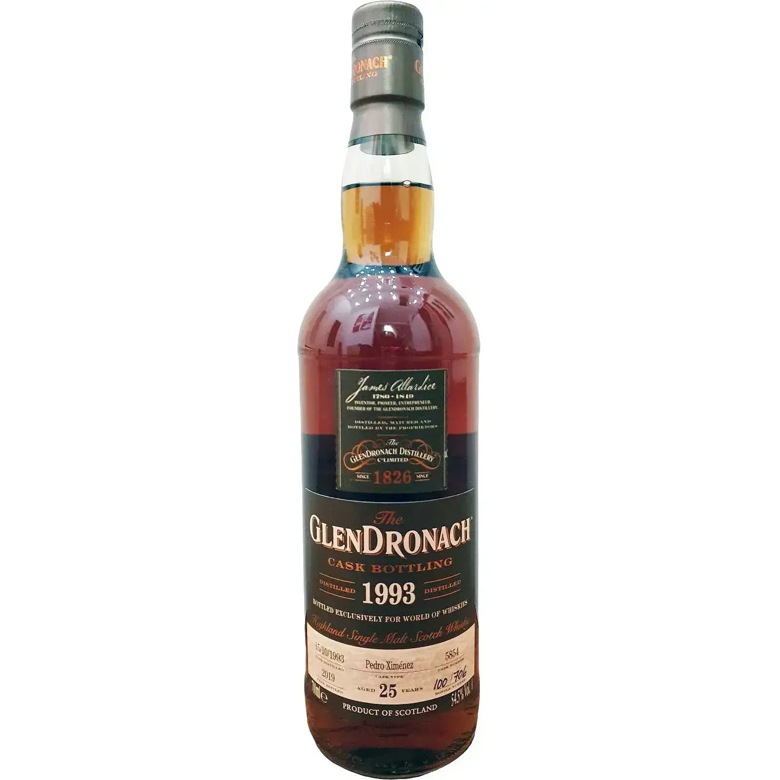 Glendronach 25 Years Old 1993 Cask Bottling Nr.5854