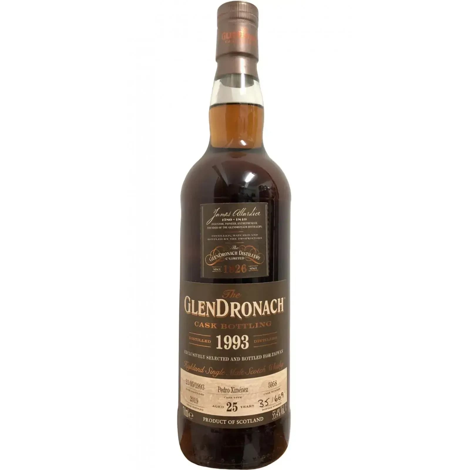 Glendronach 25 Years Old 1993 Cask Bottling Nr.5958