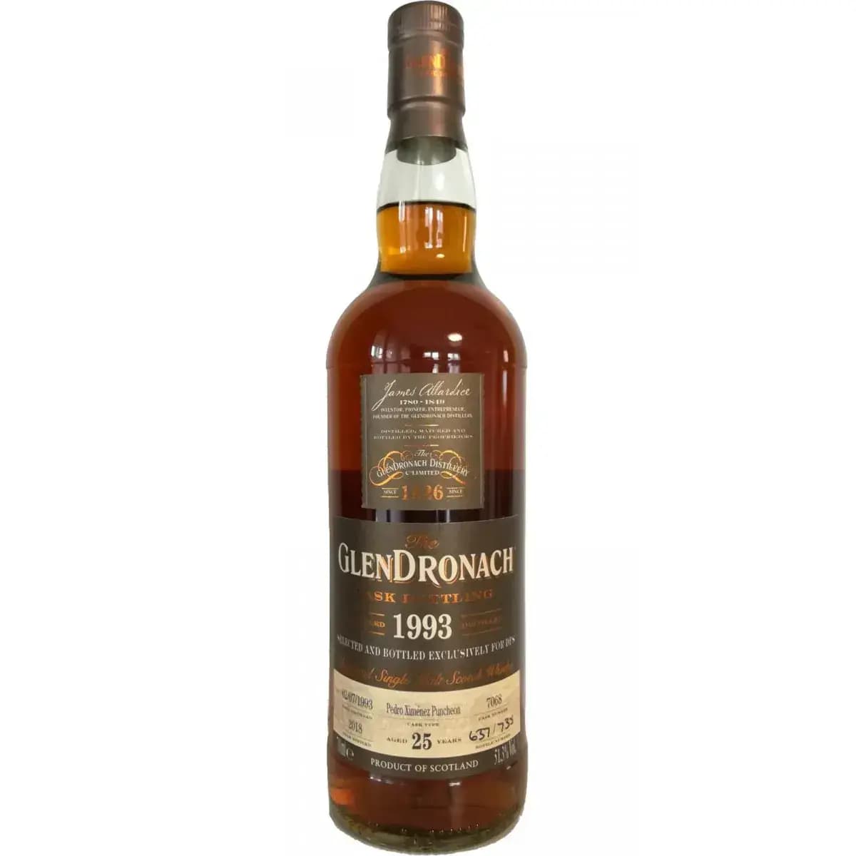 Glendronach 25 Years Old 1993 Cask Bottling Nr.7068