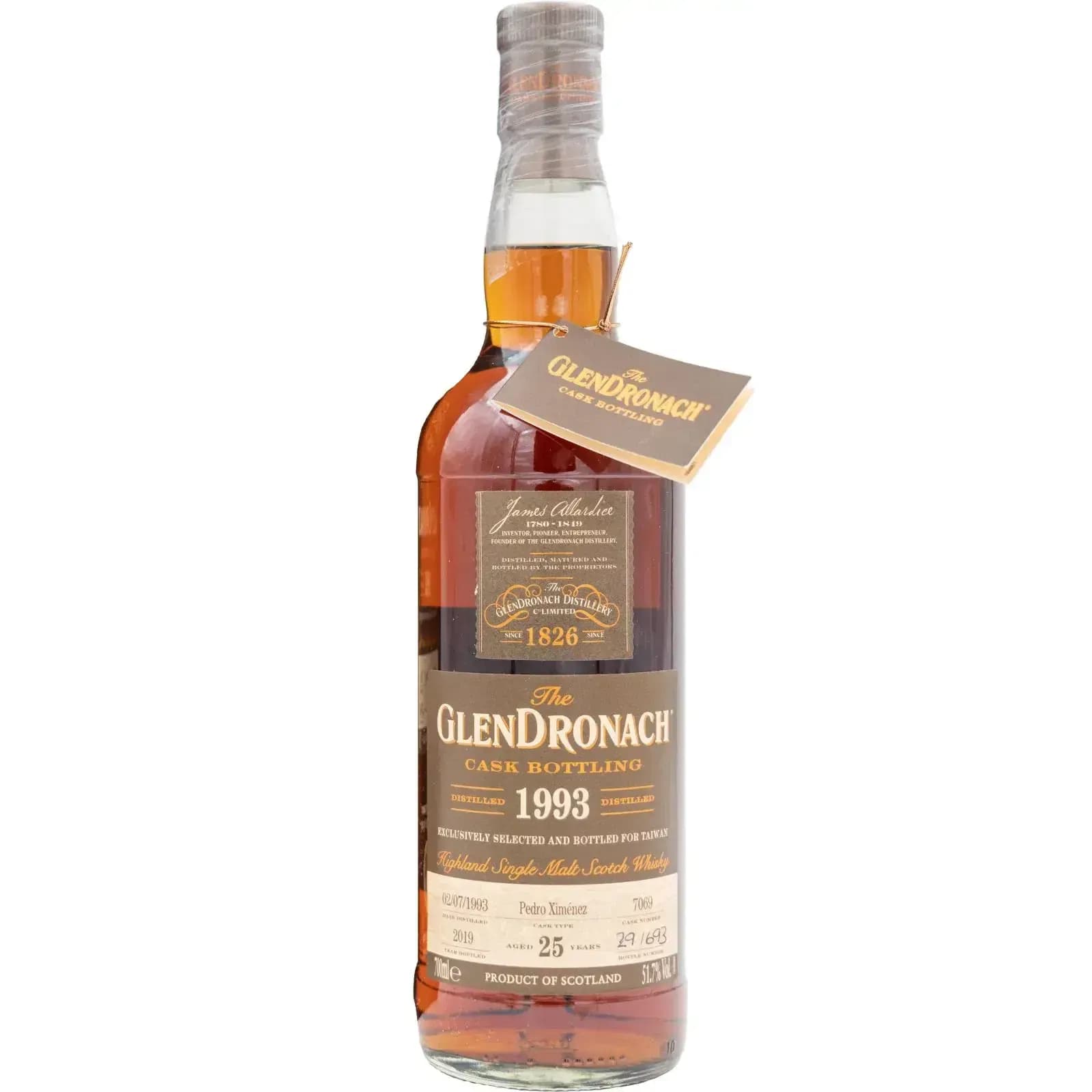 Glendronach 25 Years Old 1993 Cask Bottling Nr.7069