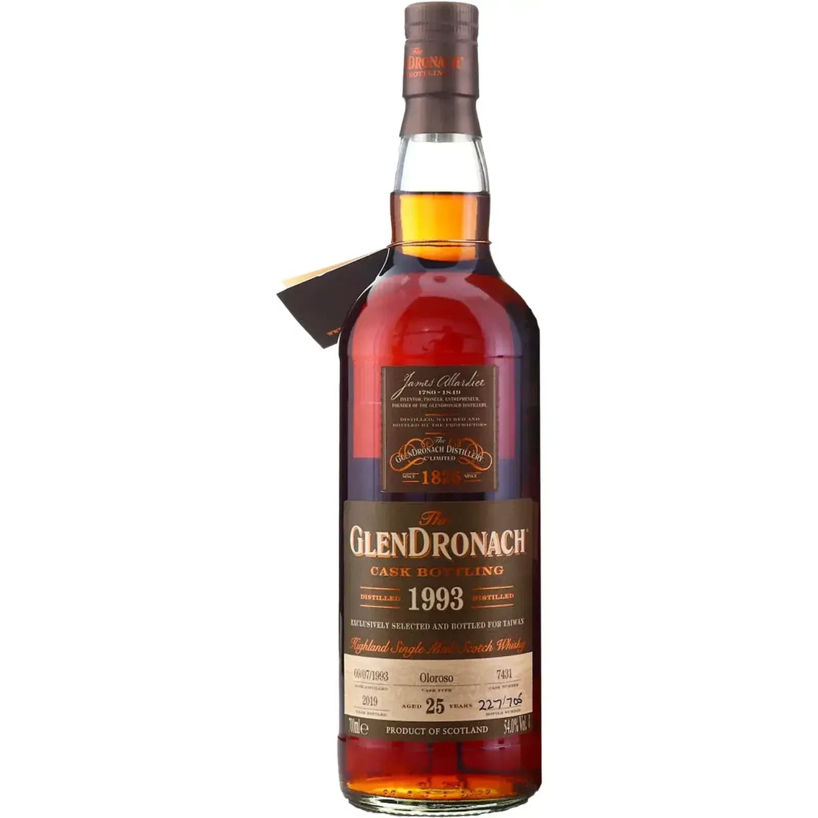 Glendronach 25 Years Old 1993 Cask Bottling Nr.7431