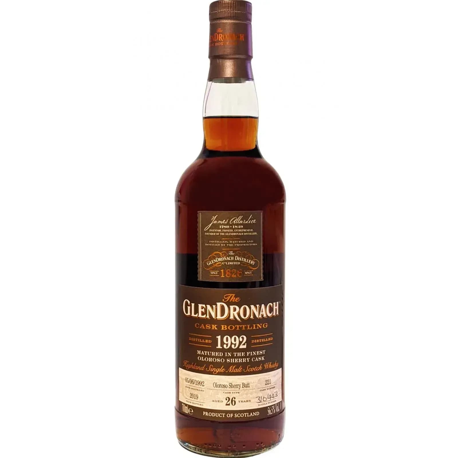 Glendronach 26 Years Old 1992 Cask Bottling - Batch 17 Cask Nr.221