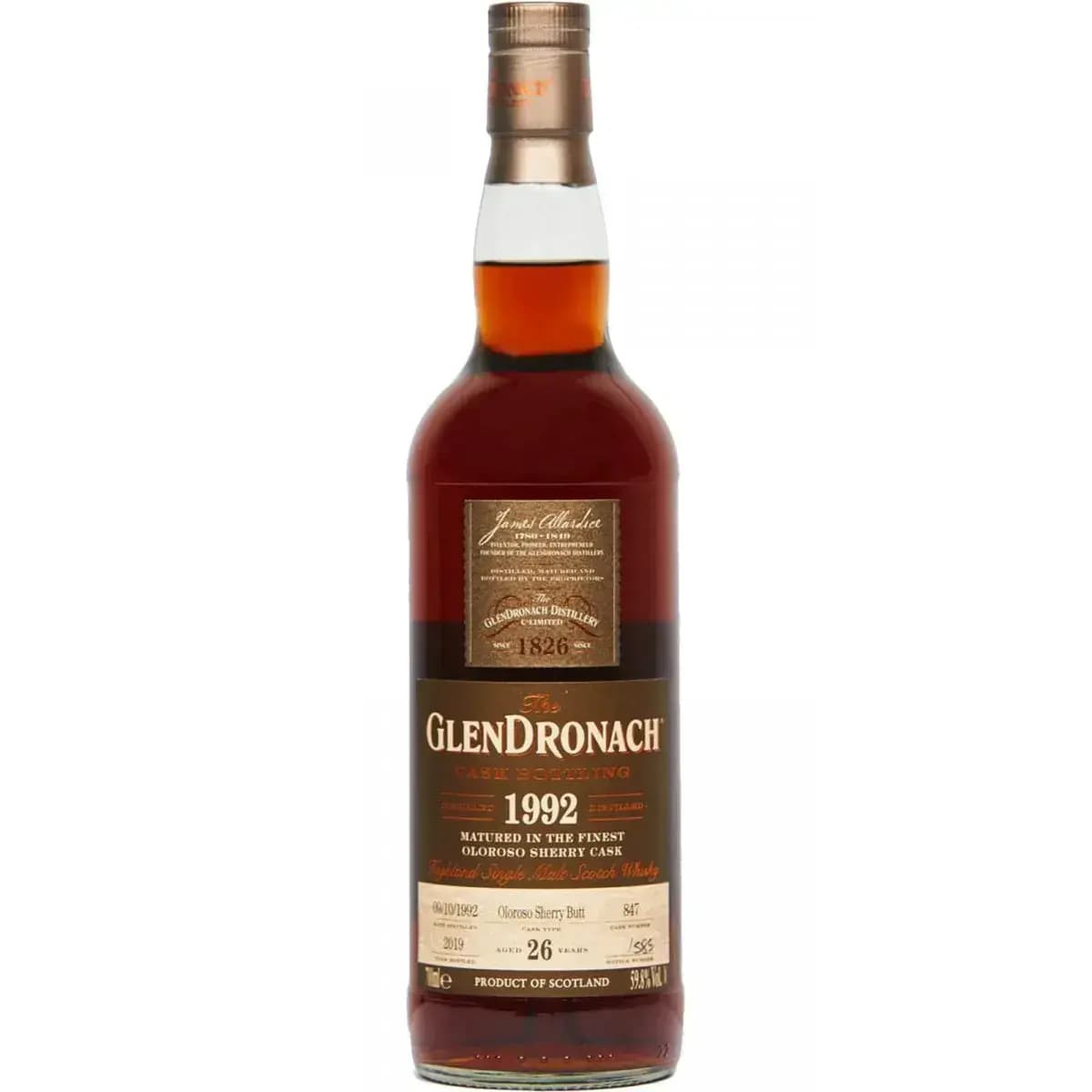 Glendronach 26 Years Old 1992 Cask Bottling - Batch 17 Cask Nr.847