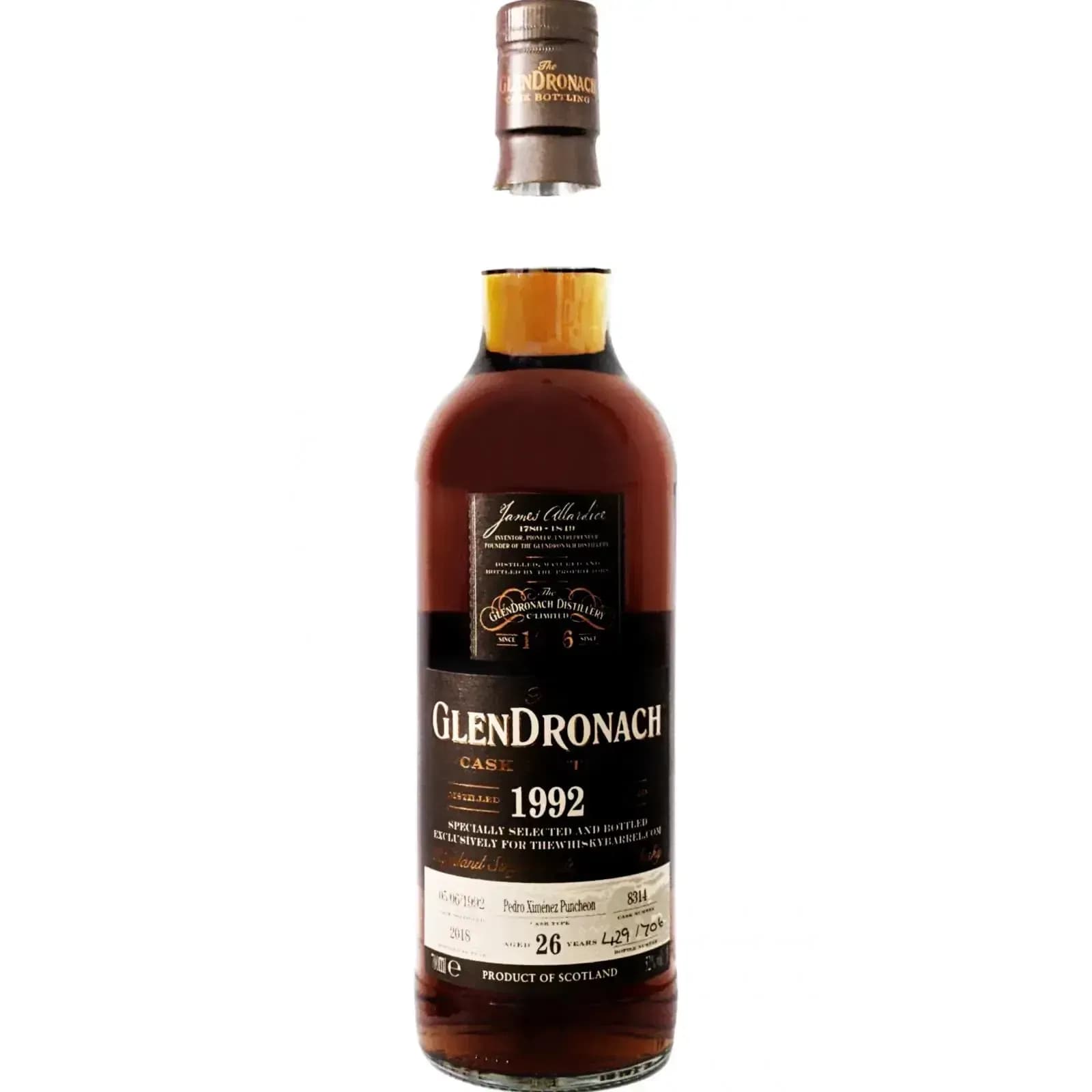 Glendronach 26 Years Old 1992 Cask Bottling Nr.8314