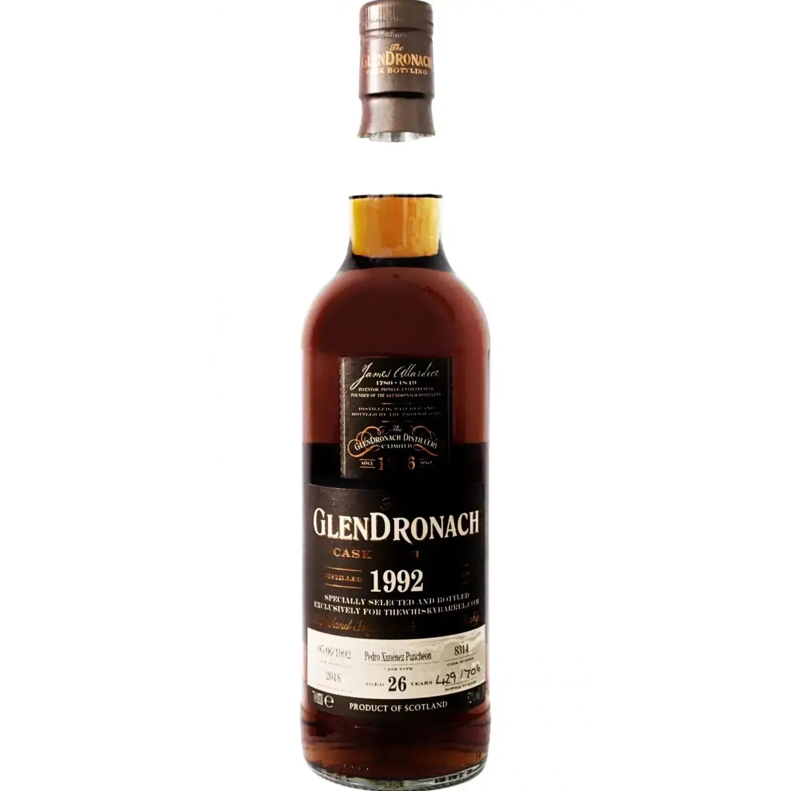Glendronach 26 Years Old 1992 Cask Bottling Nr.8314