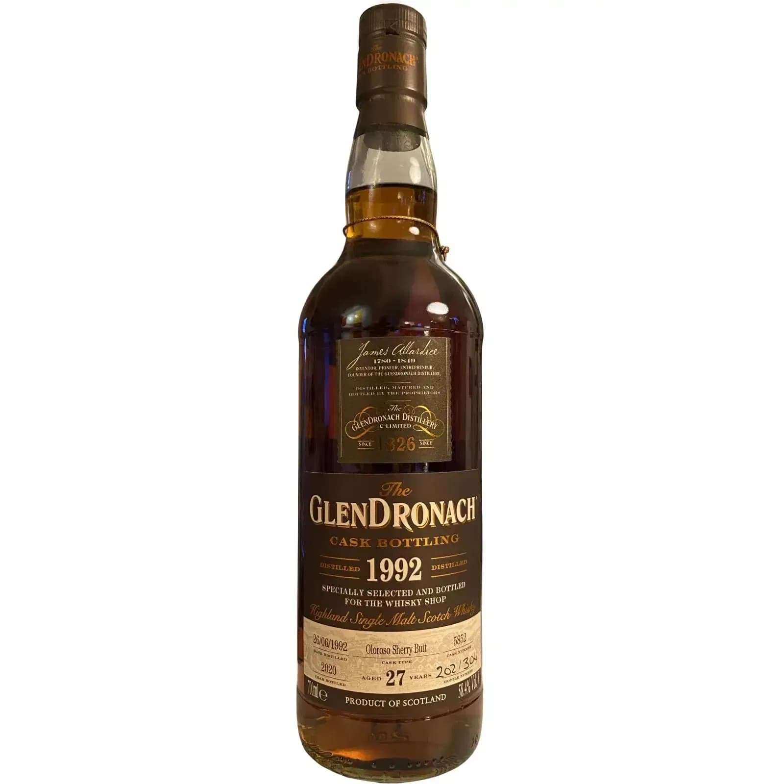 Glendronach 27 Years Old 1992 Cask Bottling Nr.5852