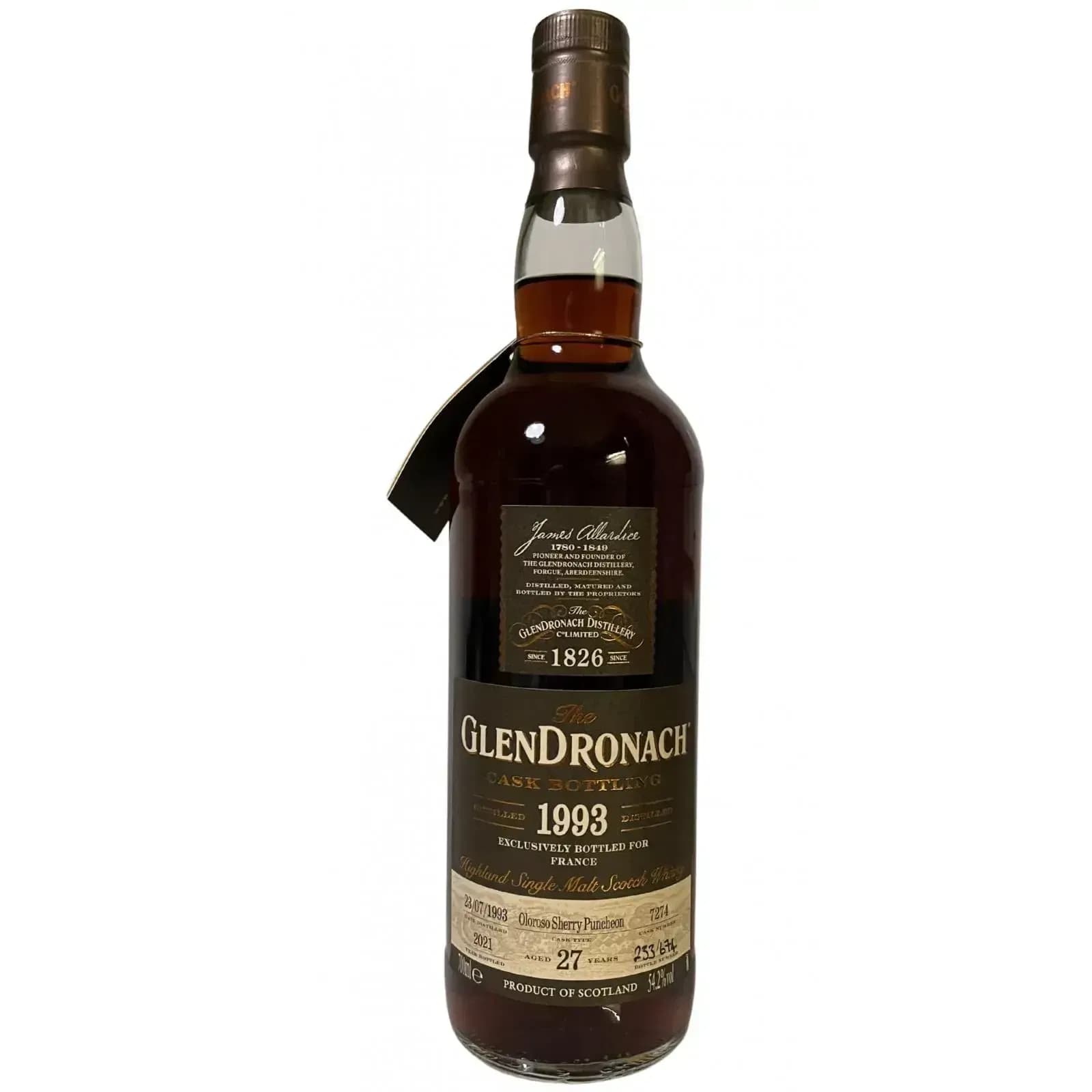 Glendronach 27 Years Old 1993 Cask Bottling Nr.7274