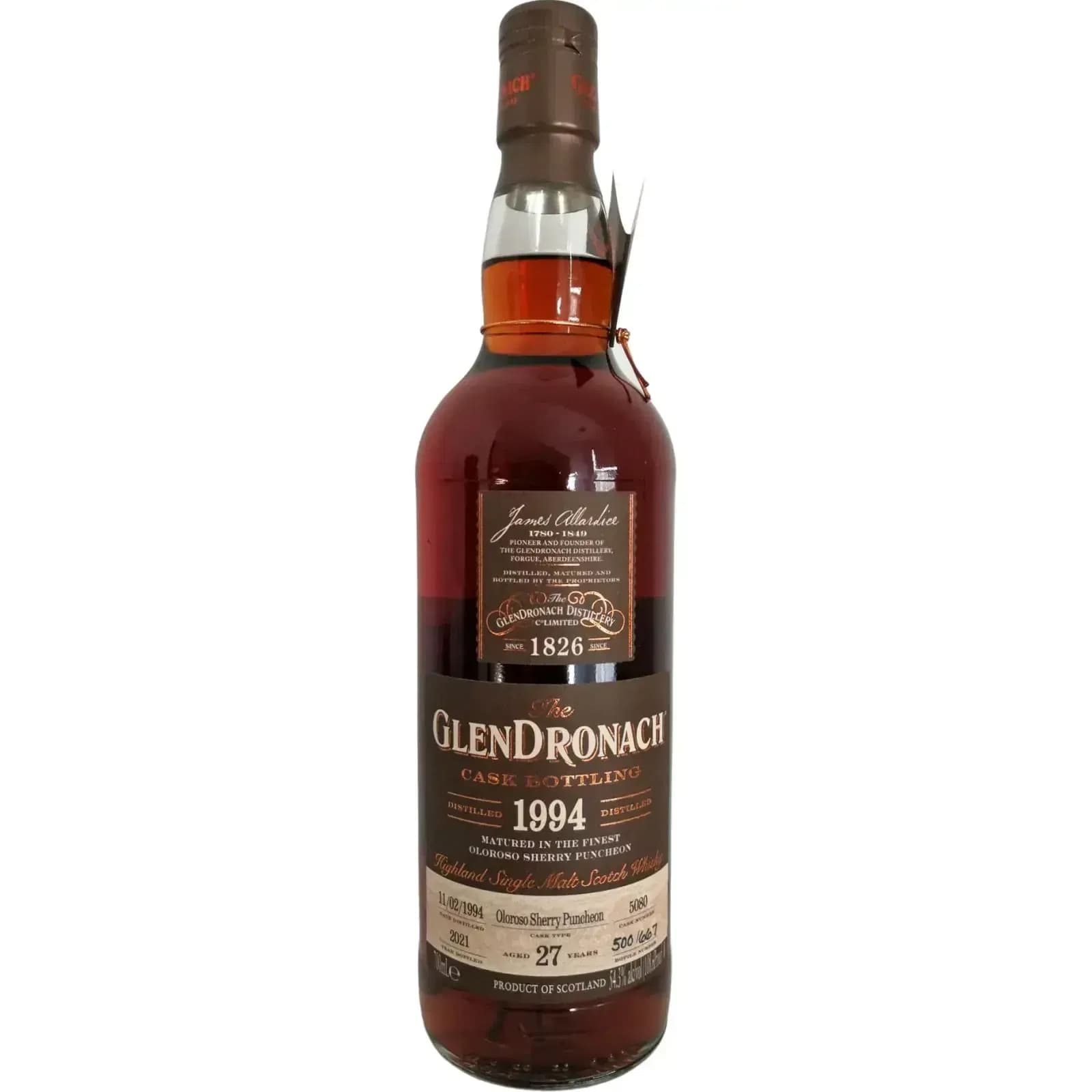 Glendronach 27 Years Old 1994 Cask Bottling - Batch 19 Cask Nr.5080