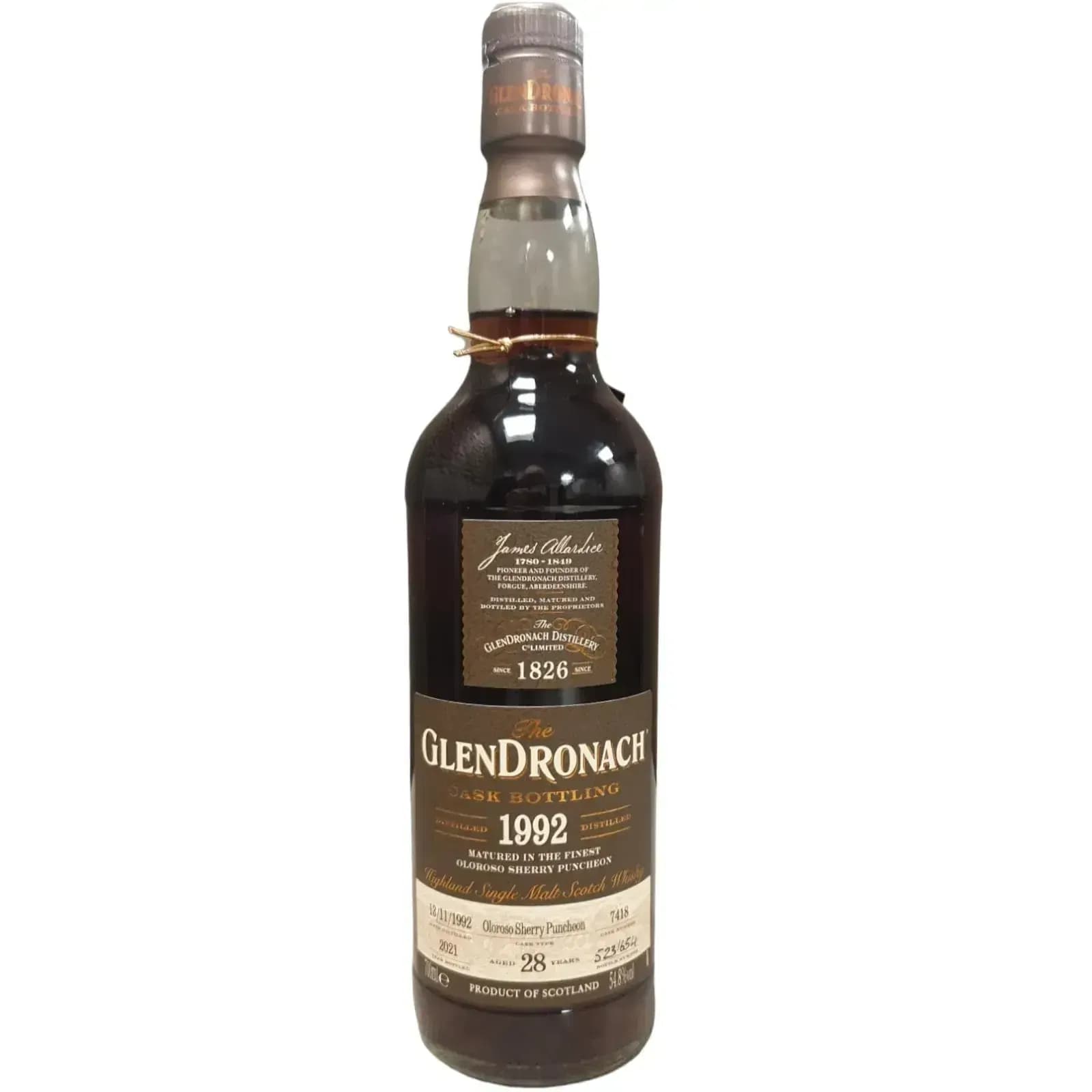 Glendronach 28 Years Old 1992 Cask Bottling - Batch 19 Cask Nr.7418