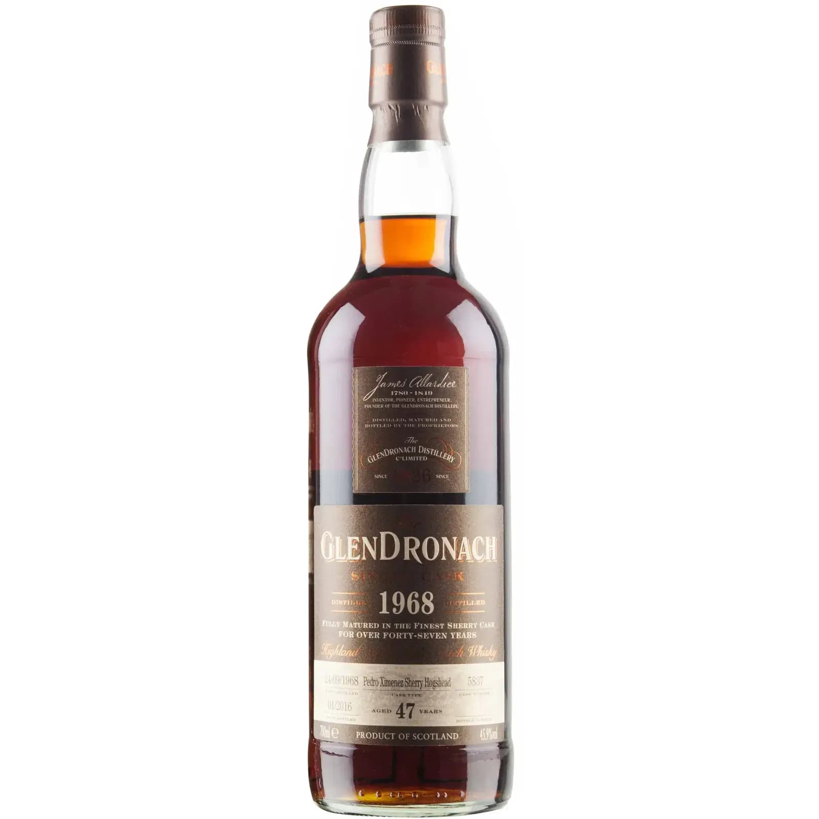 Glendronach 47 Years Old 1968 Single Cask - Batch 13 Nr.5837