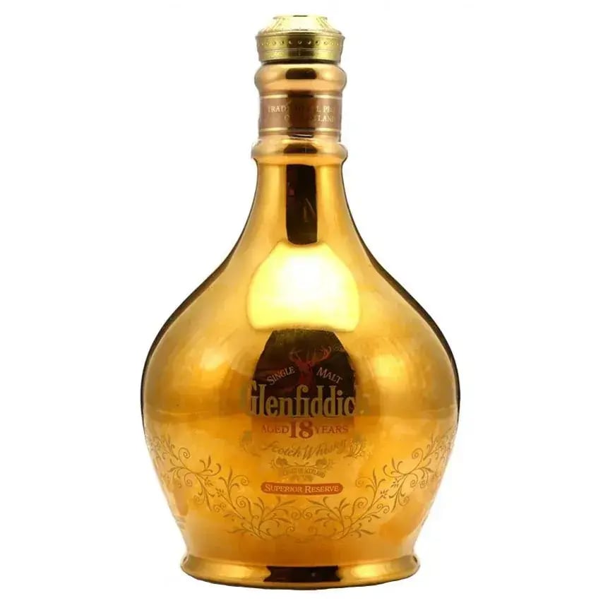 Glenfiddich 18 Years Old Superior Reserve Gold Decanter 23 Carat