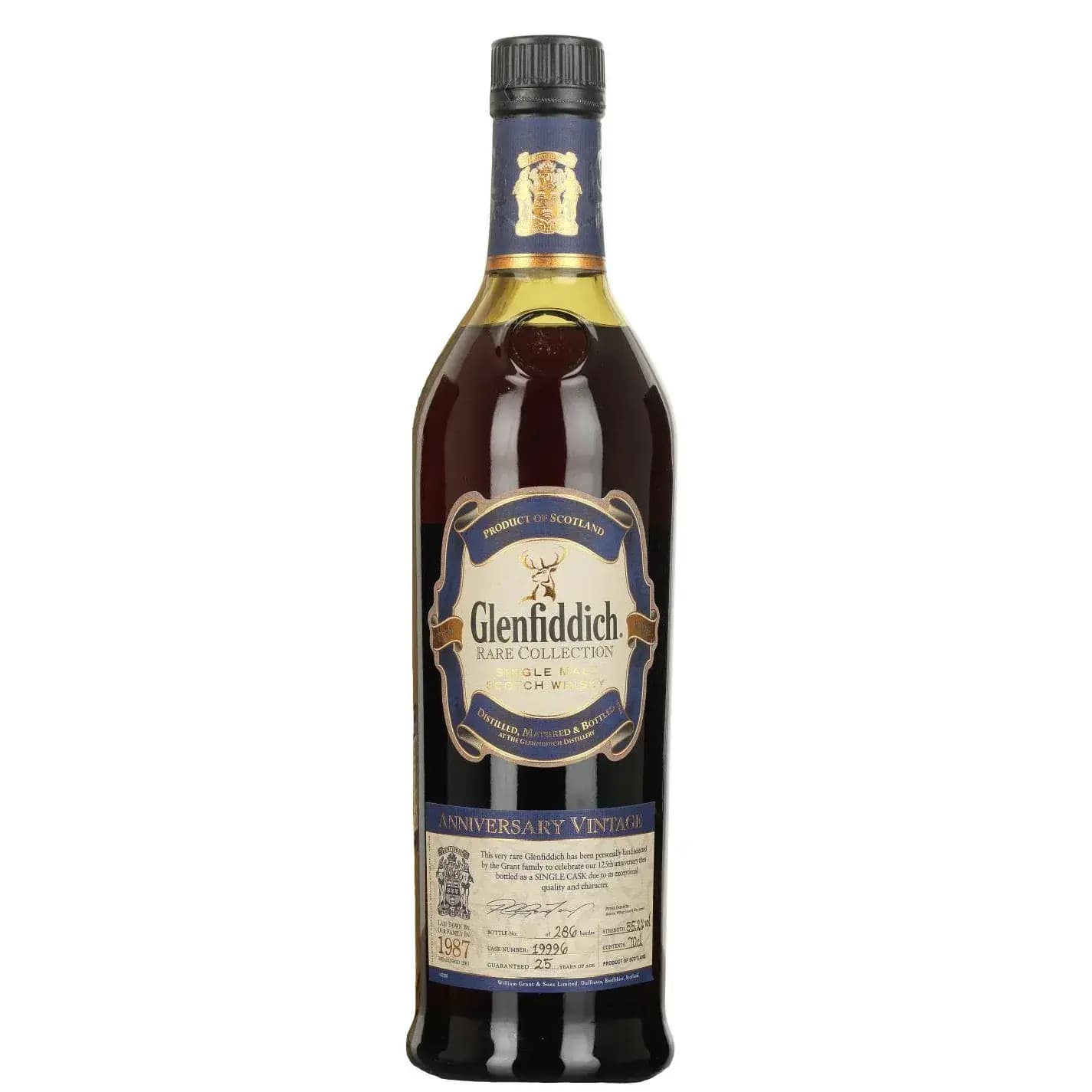 Glenfiddich 25 Years Old 1987 Rare Collection - Anniversary Vintage Cask Nr.19996