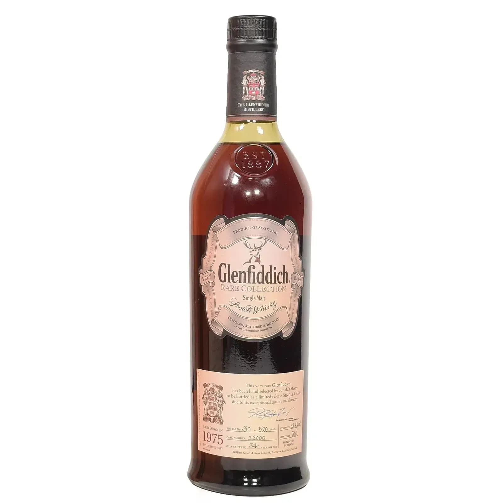 Glenfiddich 34 Years Old 1975 Rare Collection Cask Nr.22000