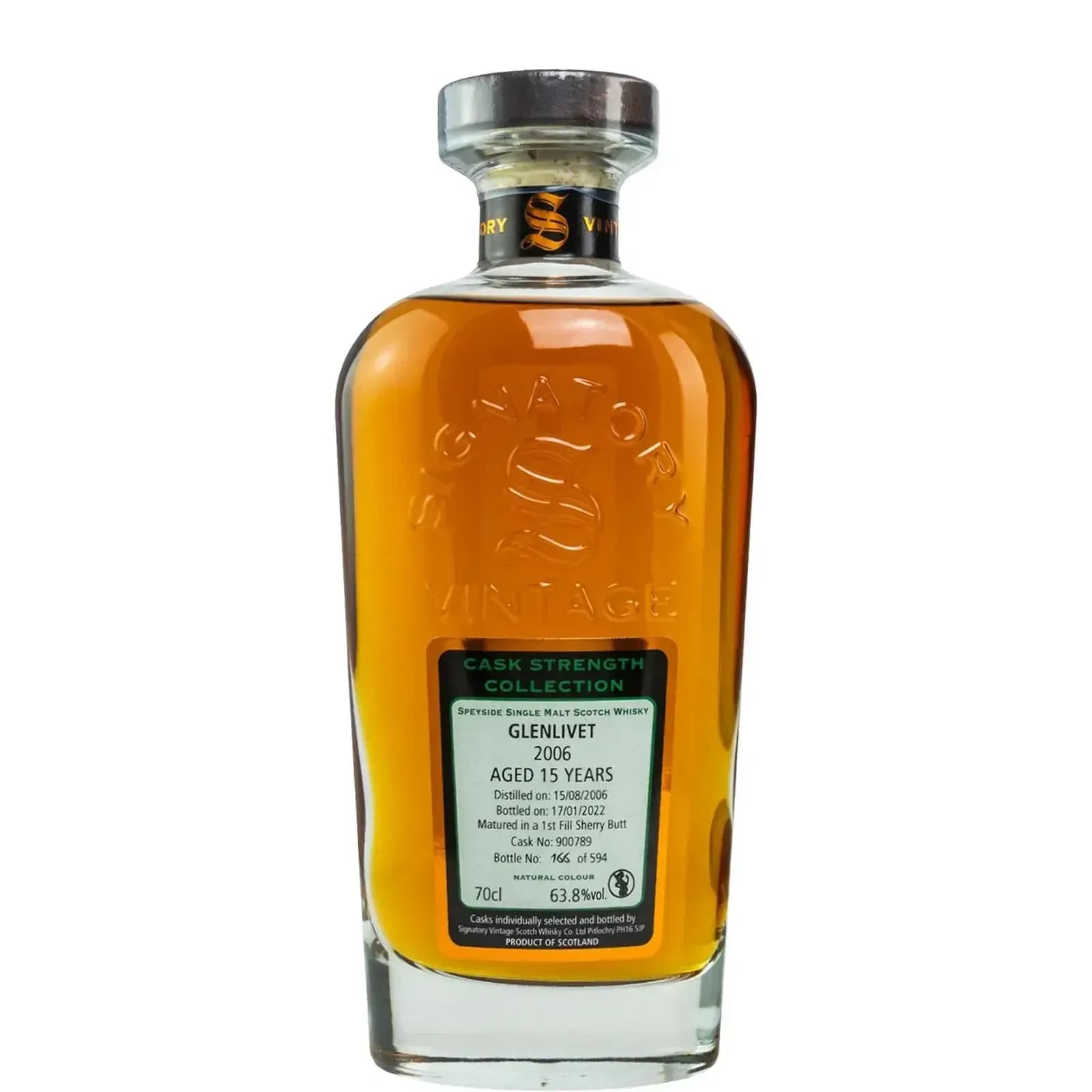 Glenlivet 15 Years Old 2006 Cask Strength Collection Signatory Vintage 900789
