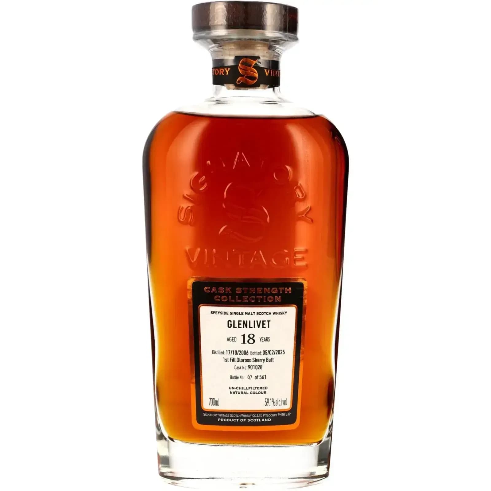 Glenlivet 18 Years Old 2006 Cask Strength Collection Signatory Vintage 901028