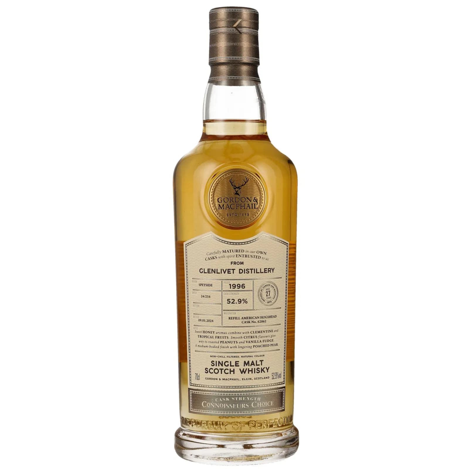 Glenlivet 27 Years Old 1996 Connoisseurs Choice Cask Strength Gordon & MacPhail 62862