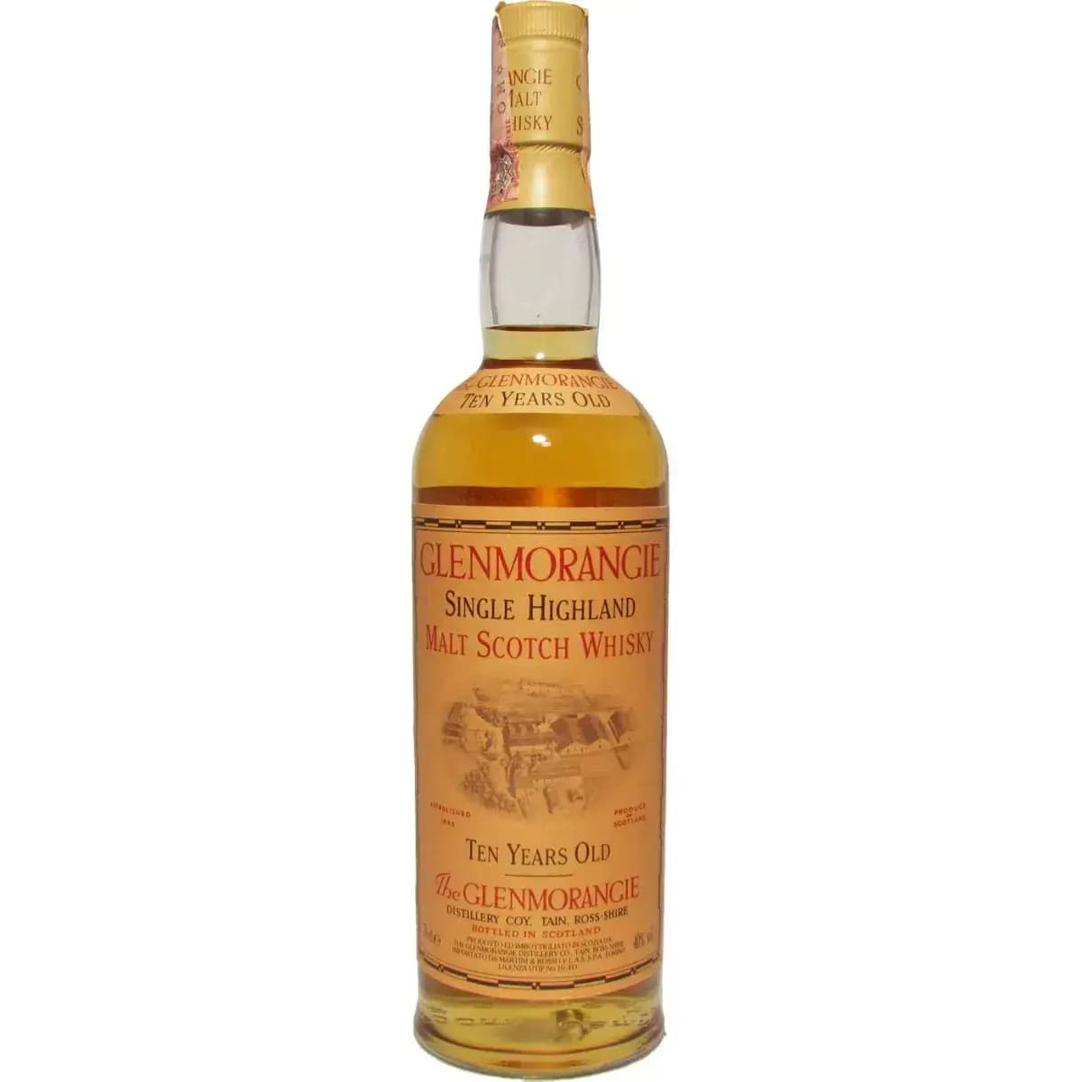 Glenmorangie 10 Years Old John Macdonald Back Label, Martini & Rossi Import