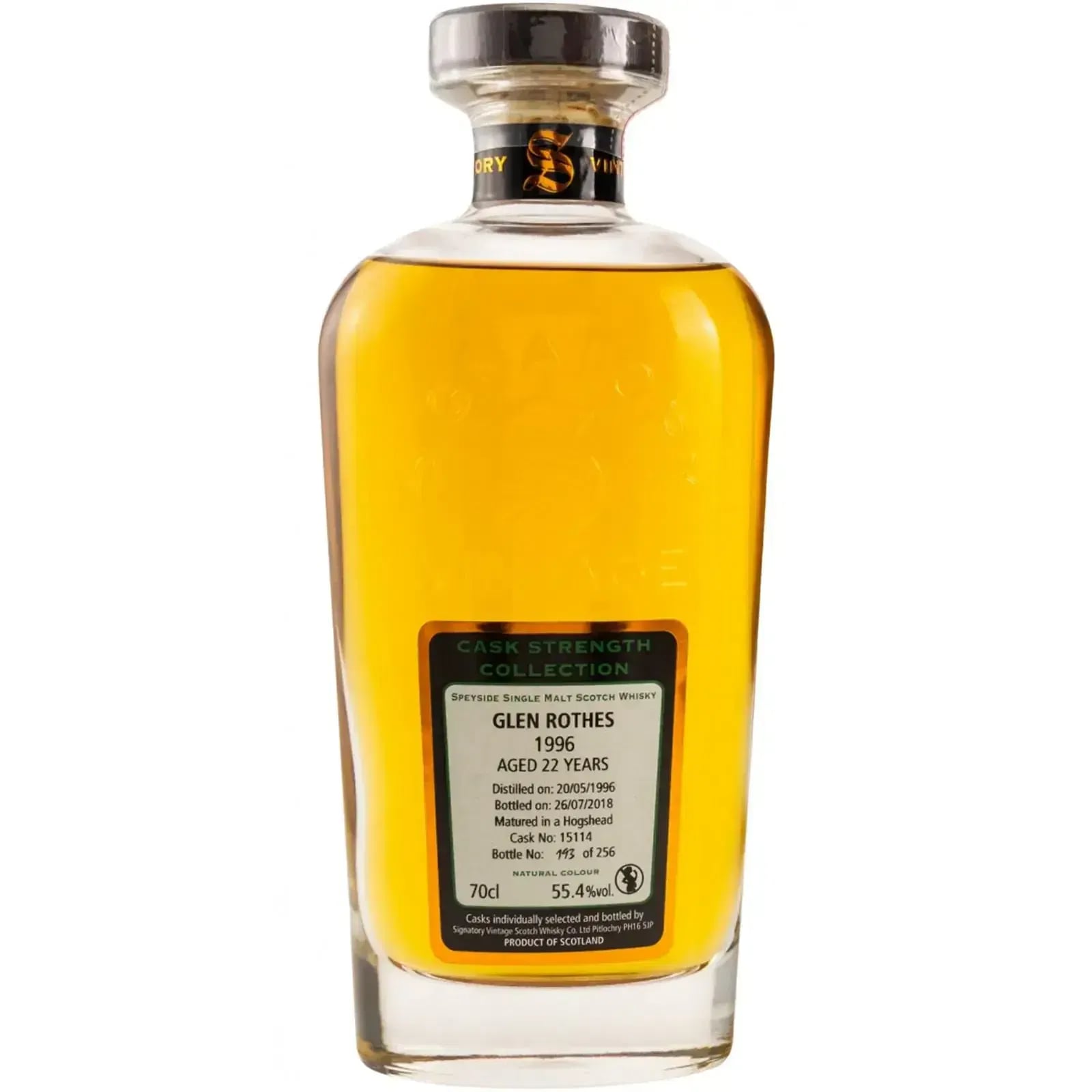 Glenrothes 22 Years Old 1996 Cask Strength Collection Signatory Vintage 15114