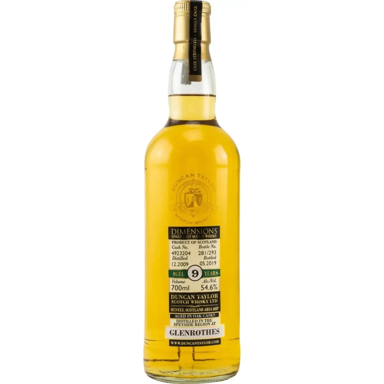 Glenrothes 9 Years Old 2009 Dimensions Duncan Taylor 4923204