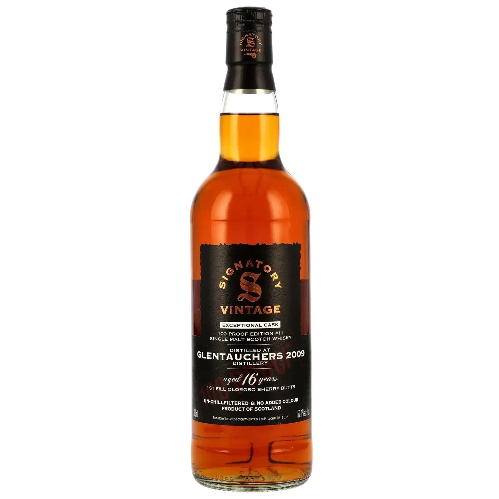 Glentauchers 16 Years Old 2009 Exceptional Cask 100 Proof Edition #11 Signatory Vintage