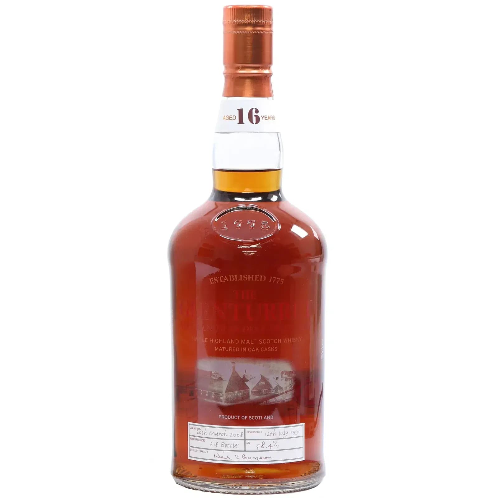 Glenturret 16 Years Old 1991 Limited Release - Single Cask Bottling Nr.629