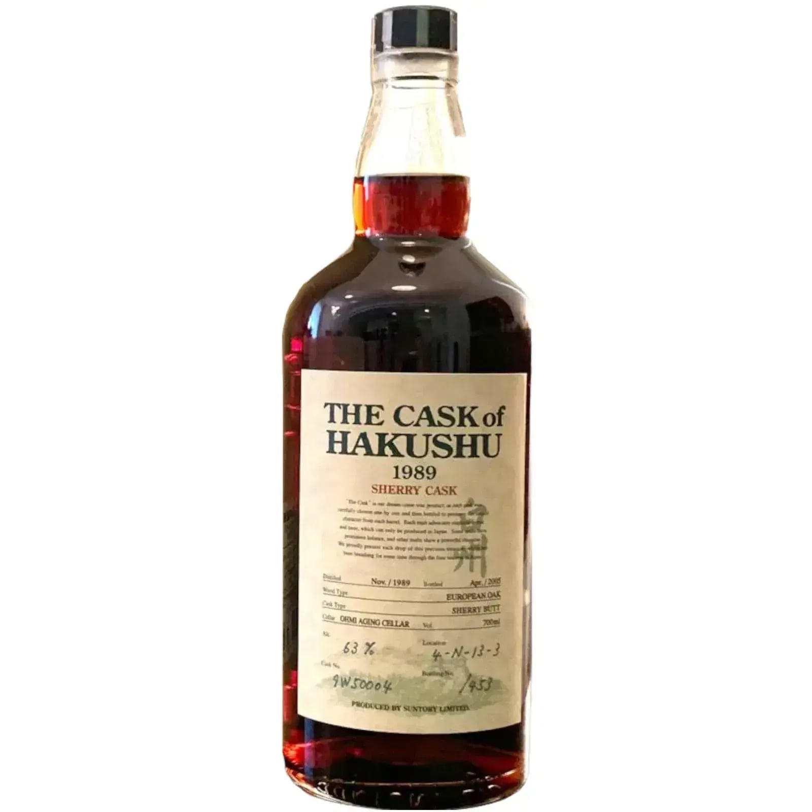 Hakushu 15 Years Old 1989 The Cask Of Hakushu Nr.9W50004