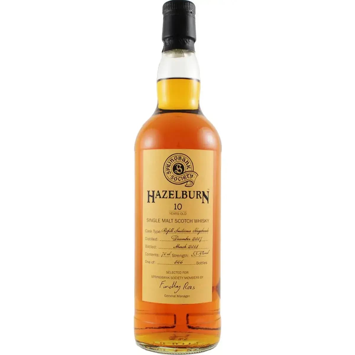 Hazelburn 10 Years Old 2007 Society Bottling