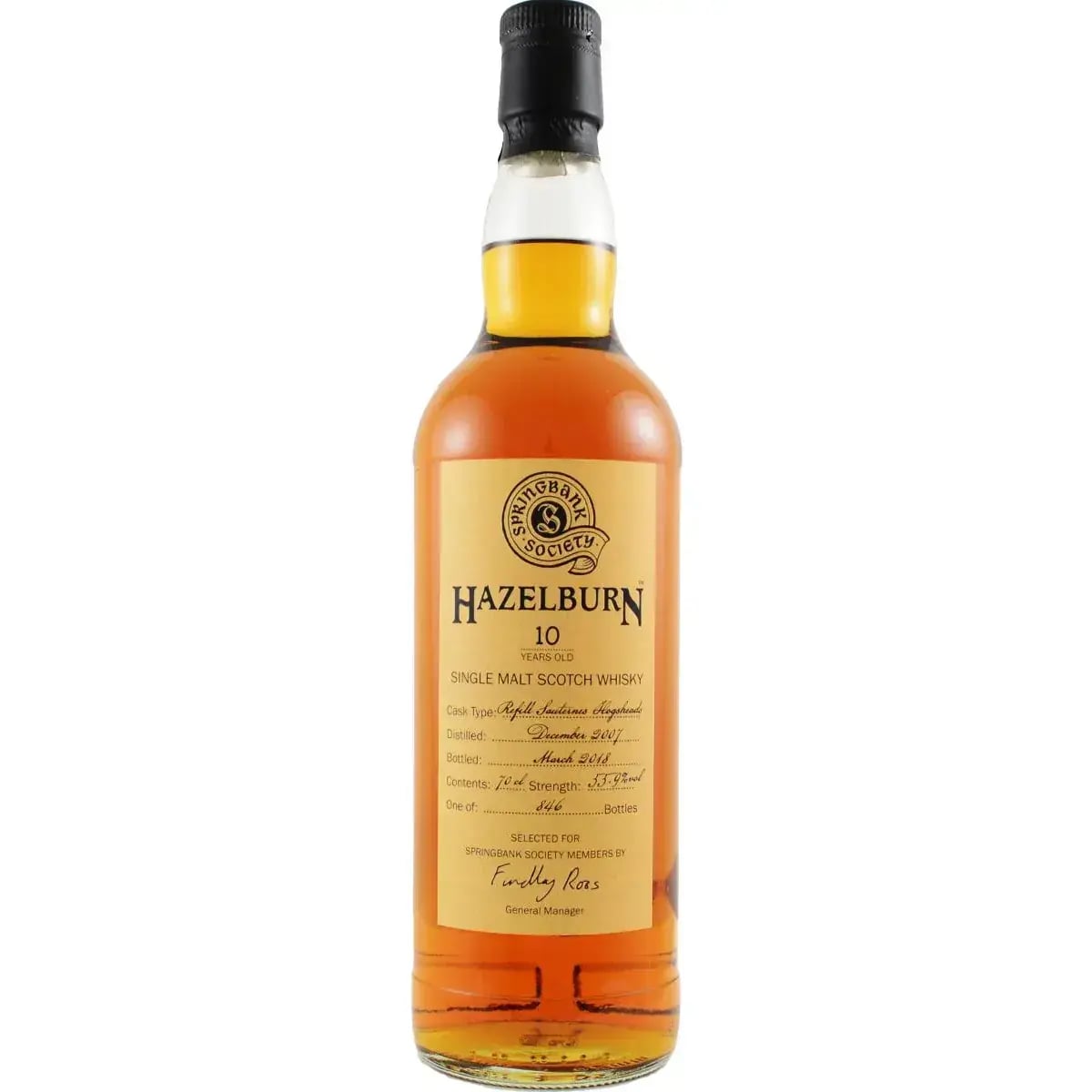 Hazelburn 10 Years Old 2007 Society Bottling
