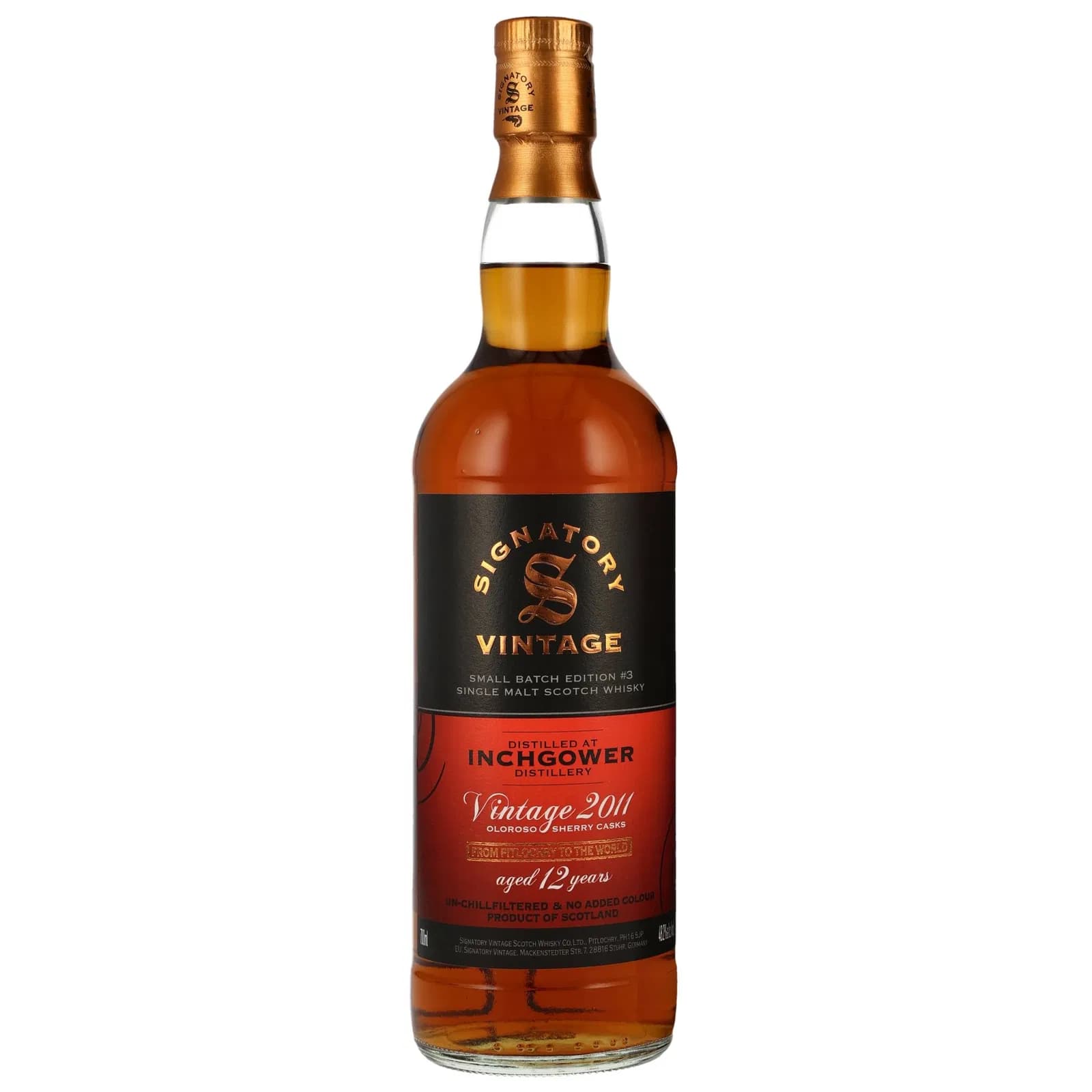 Inchgower 12 Years Old 2011 Small Batch Edition 3 Signatory Vintage