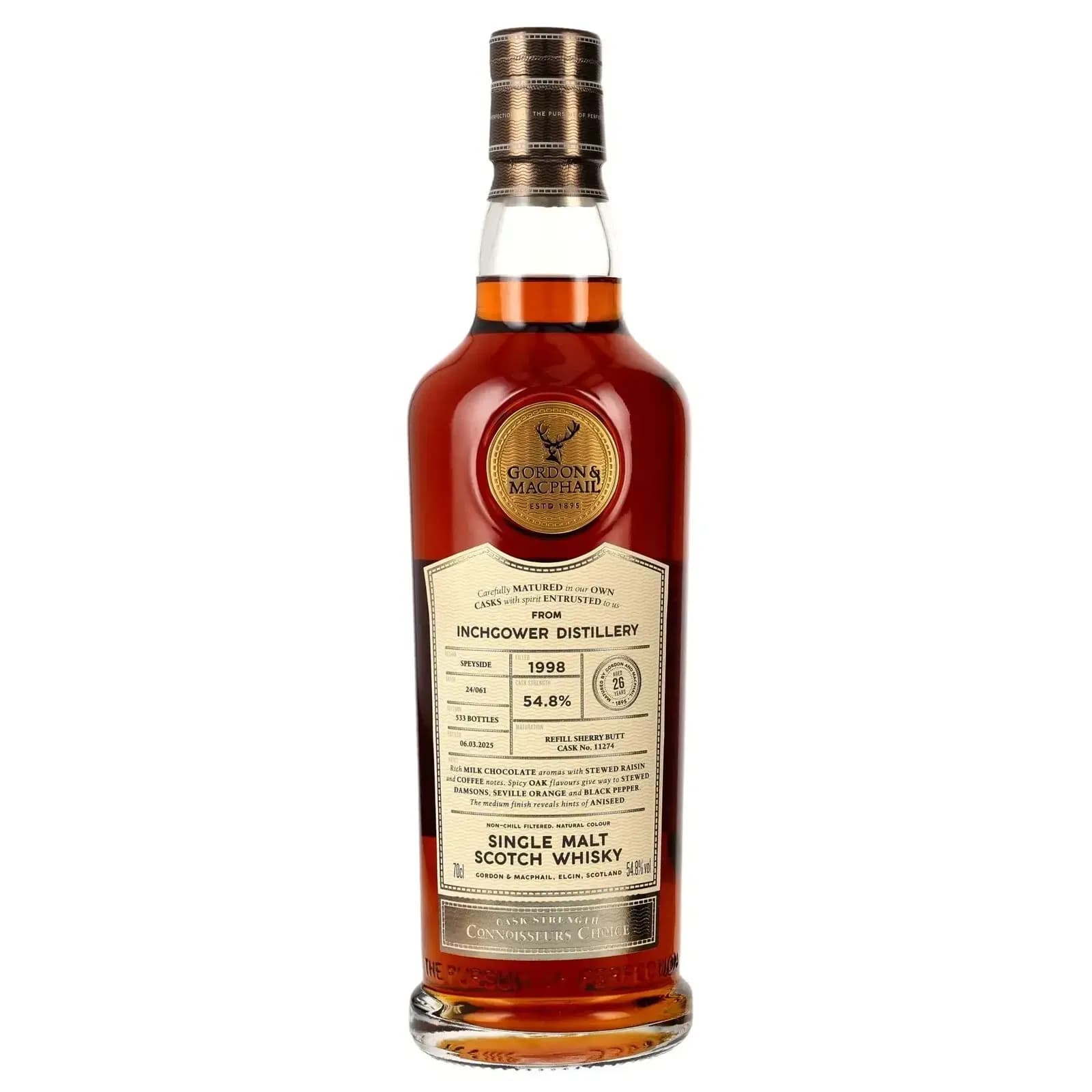 Inchgower 26 Years Old 1998 Connoisseurs Choice Cask Strength Gordon & MacPhail 11274