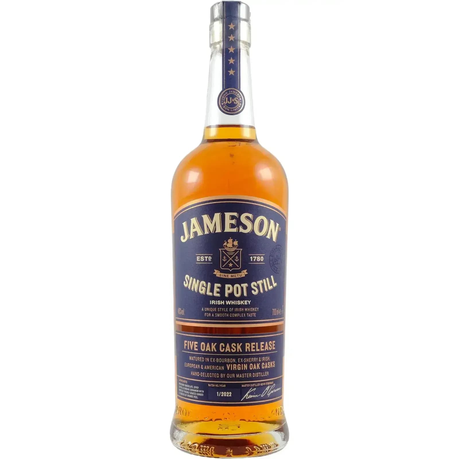 Jameson Single Pot Still Five Oak Cask Release